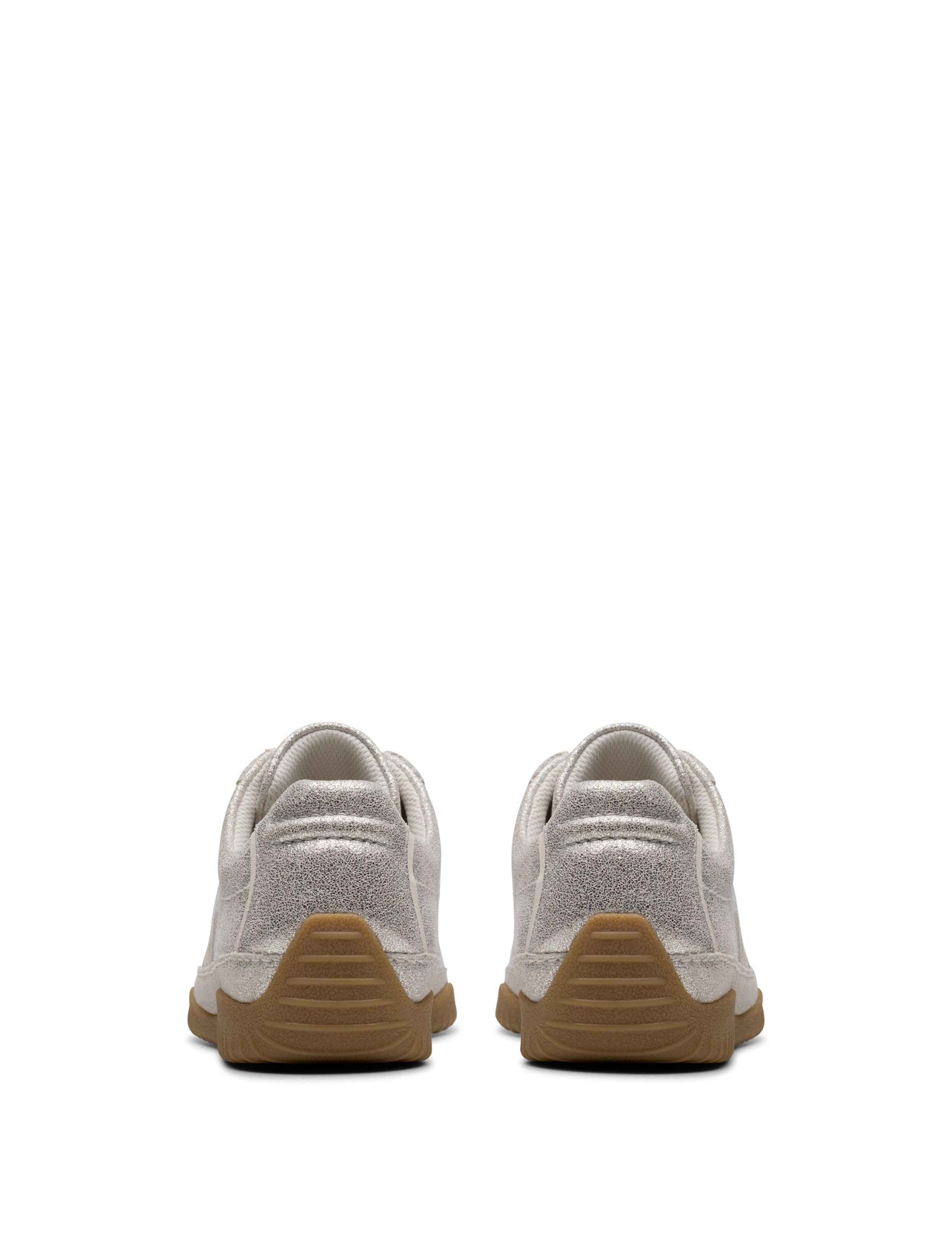 Leather Lace Up Metallic Trainers 5 of 6