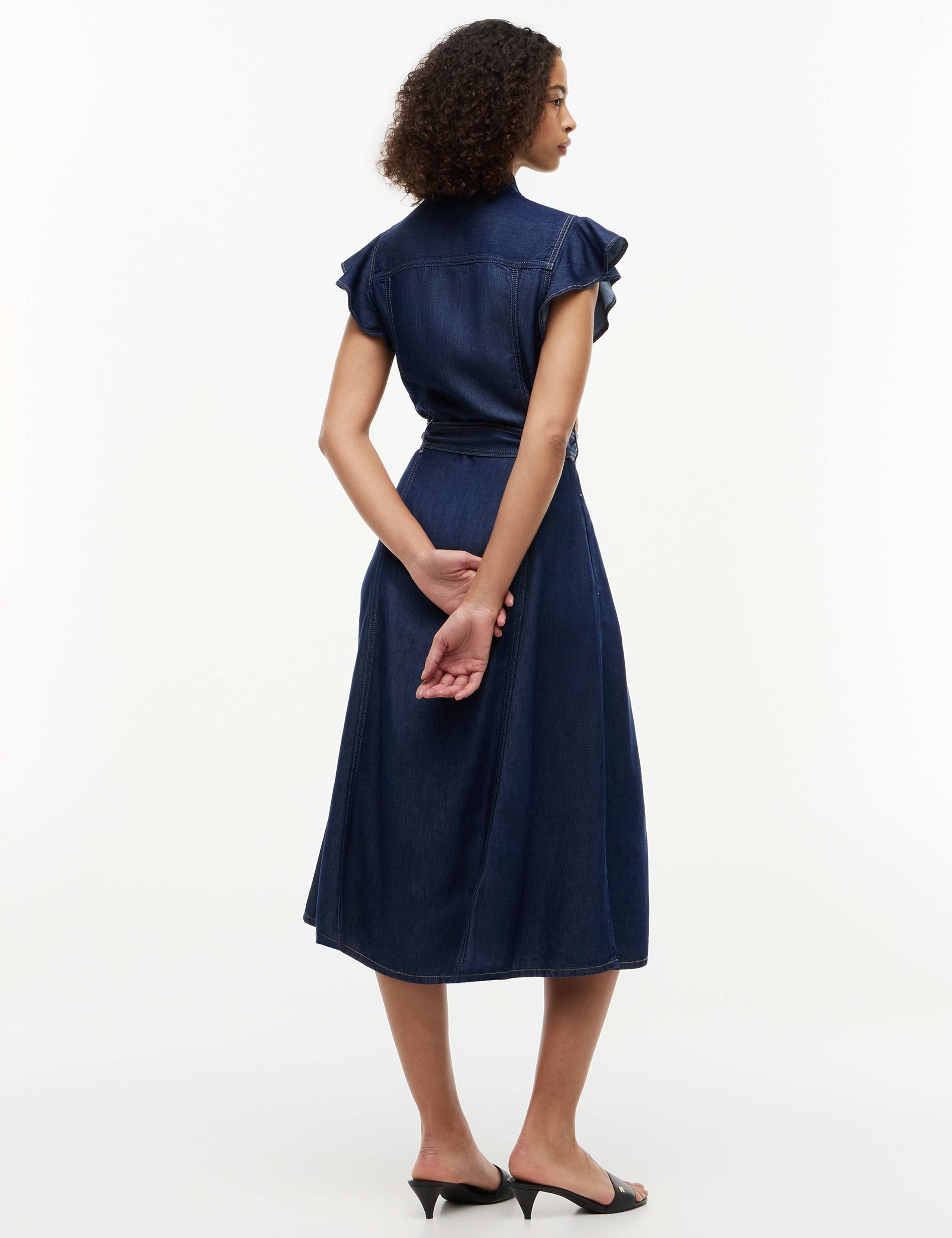 Pure Lyocell Belted Midi Shirt Dress 2 of 4
