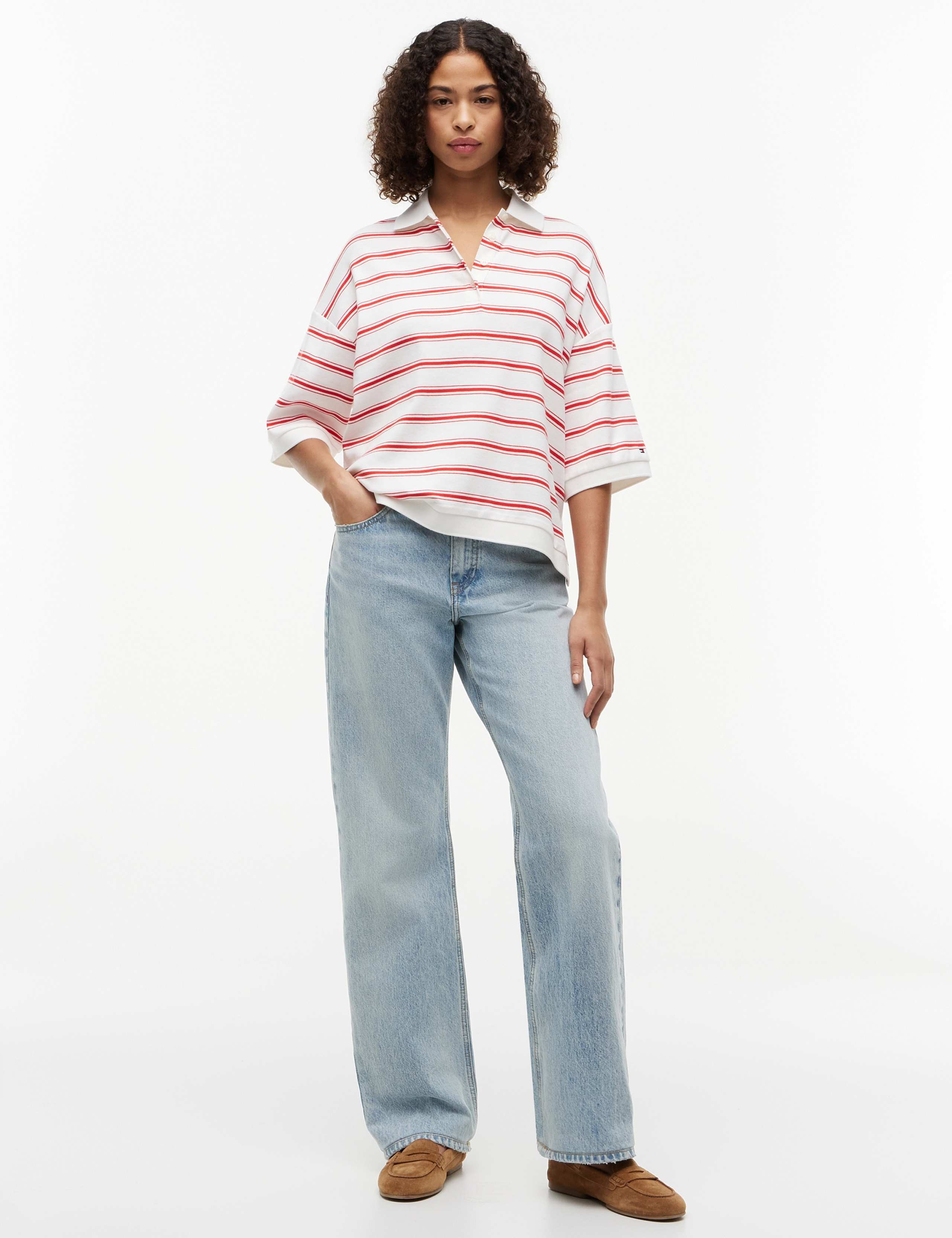 Pure Cotton Striped Polo Top 3 of 5