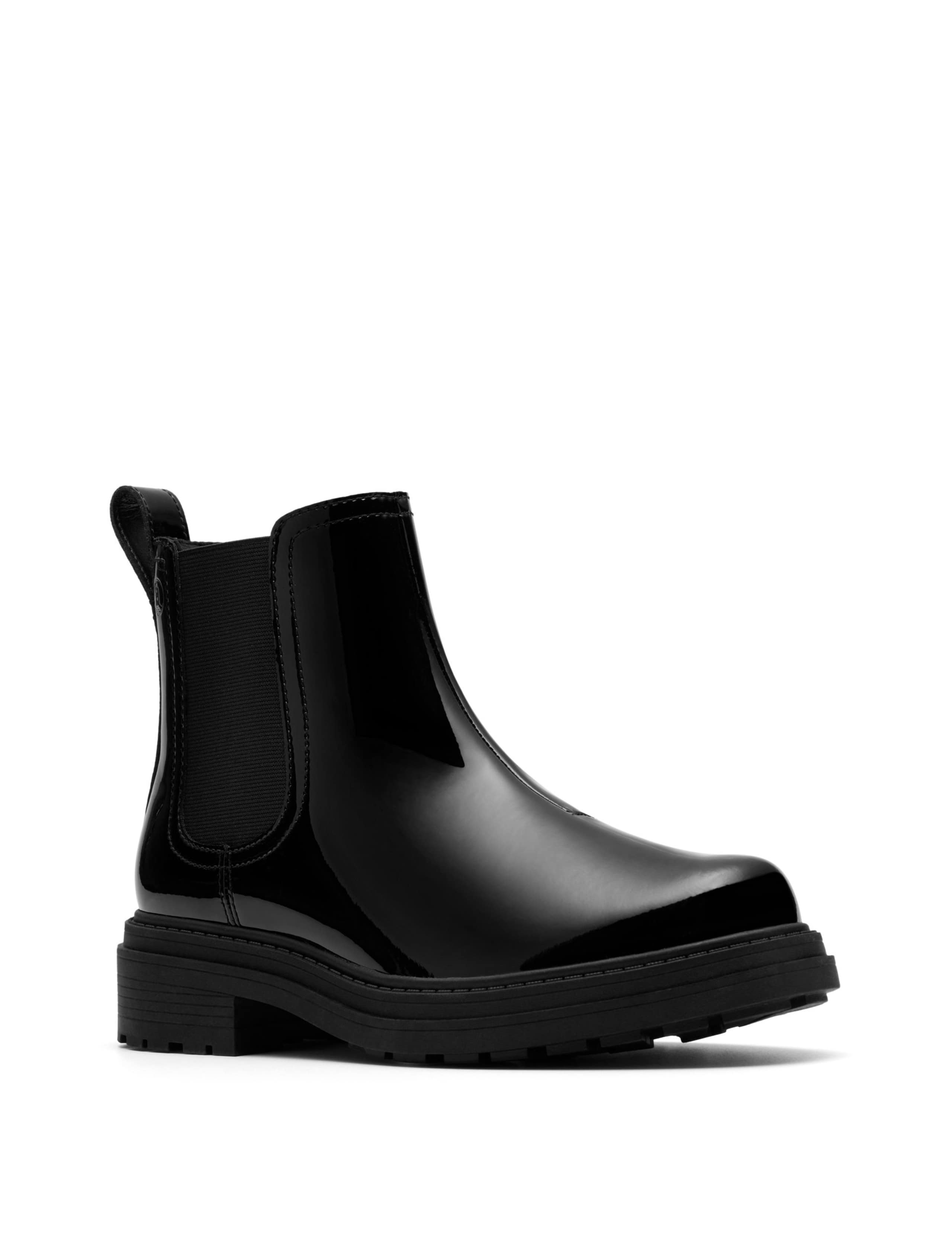 Wide Fit Patent Leather Chelsea Boots 2 of 6