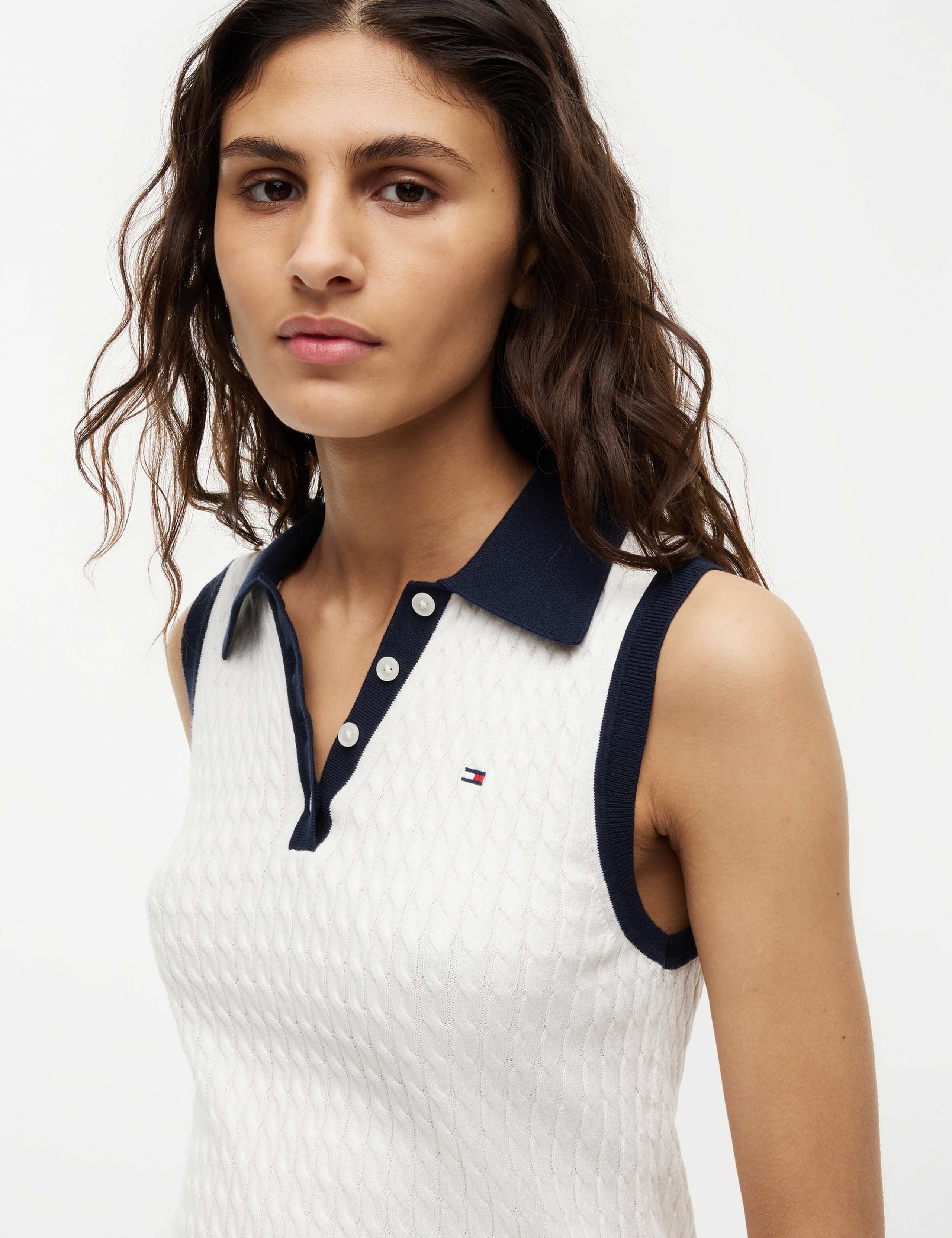 Pure Cotton Cable Knit Polo Knitted Vest 5 of 5
