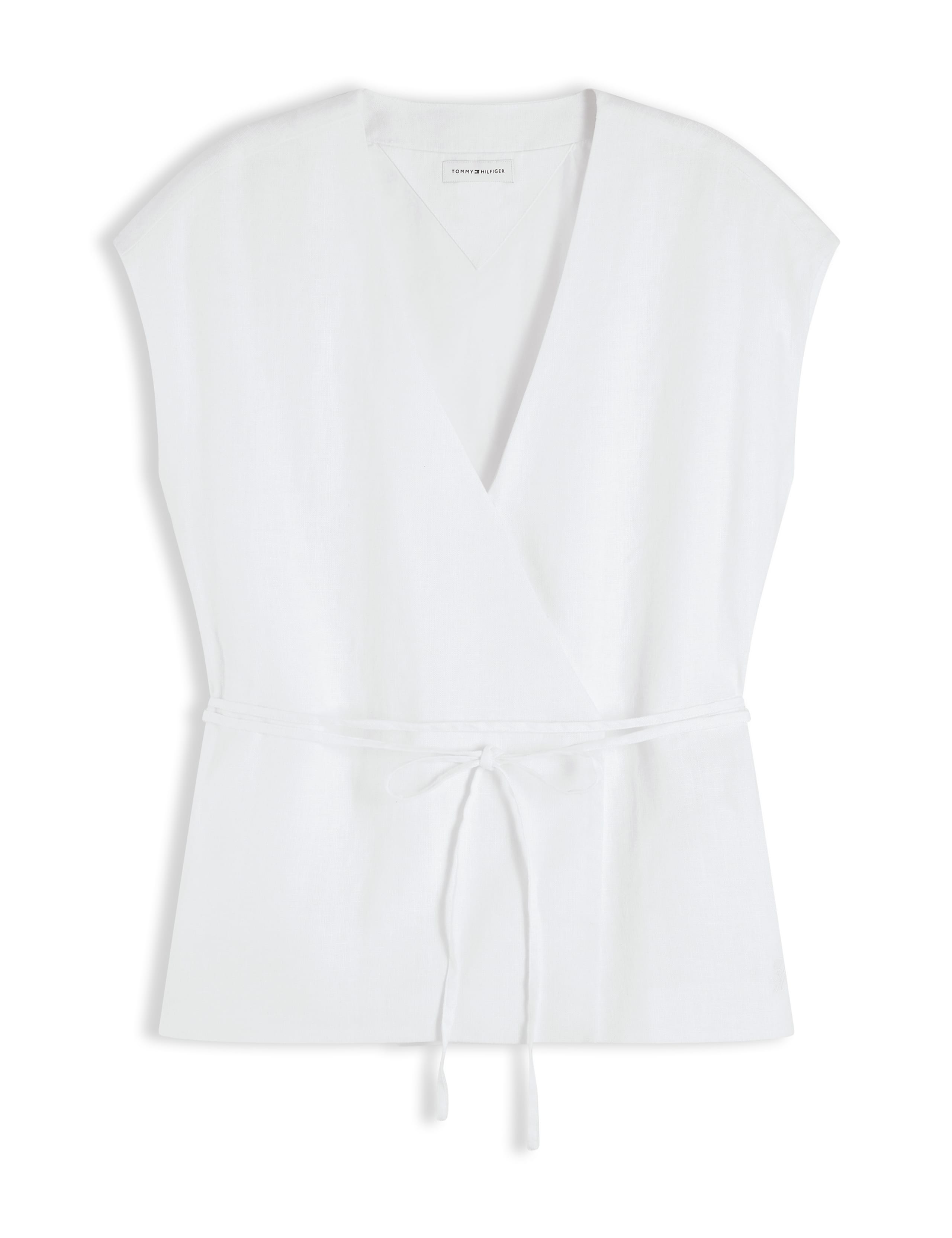 Linen Rich V-Neck Tie Detail Vest 2 of 5