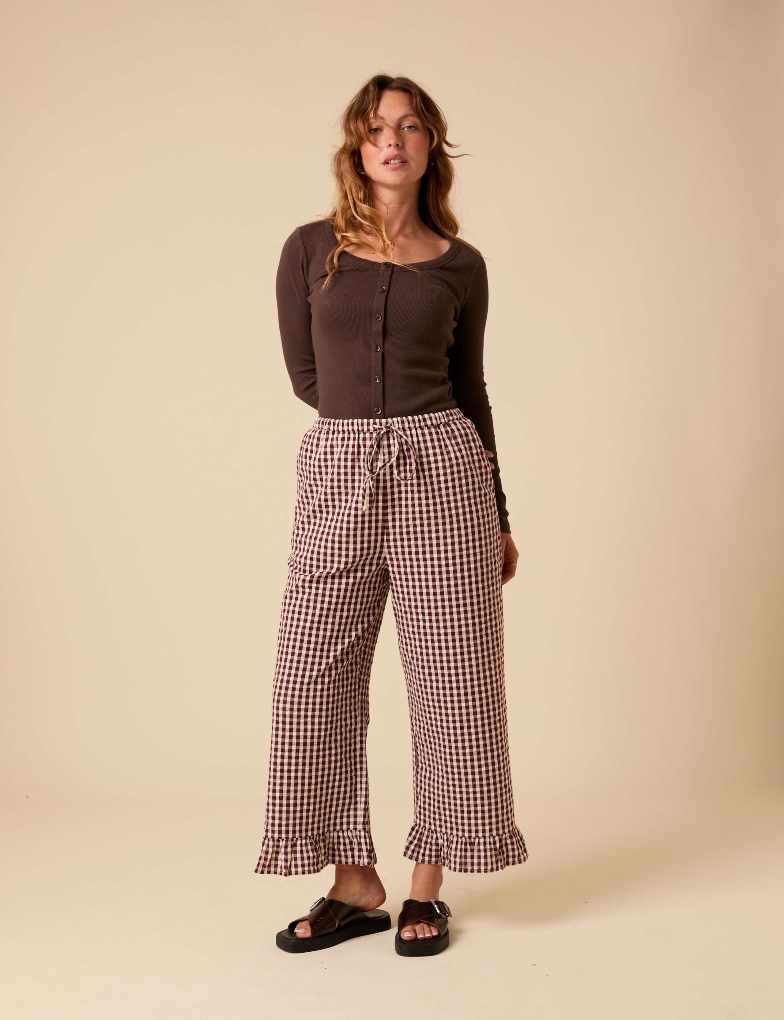 Cotton Rich Scoop Neck Button Through Top 2 of 6