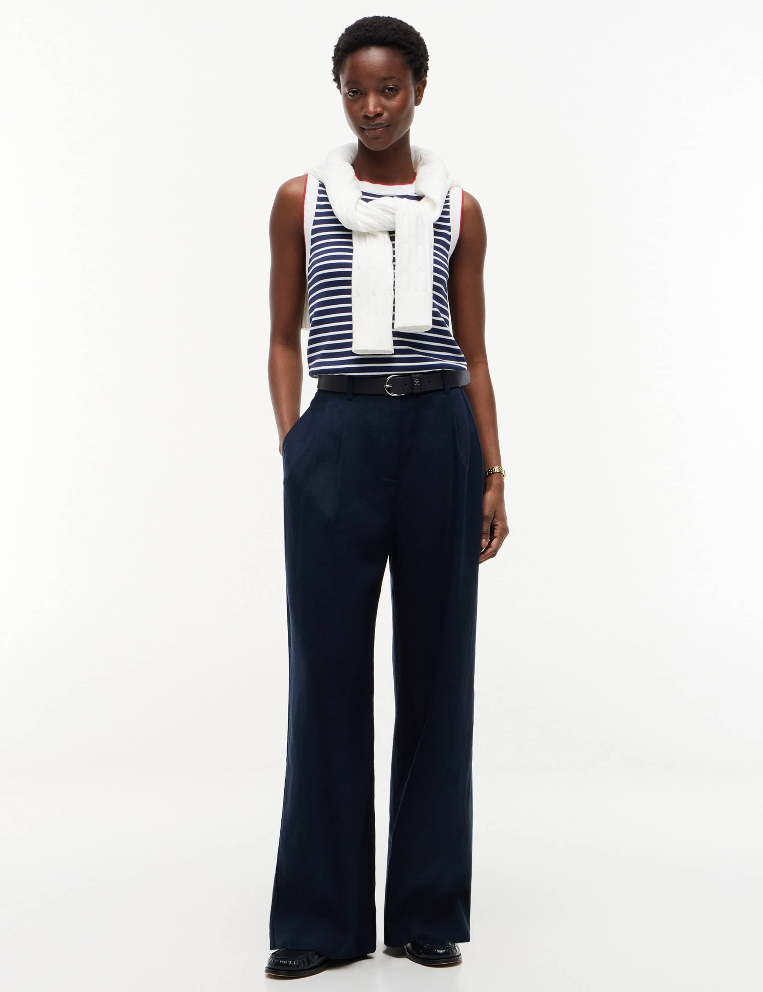 Linen Rich Tailored Wide Leg Trousers 5 of 7