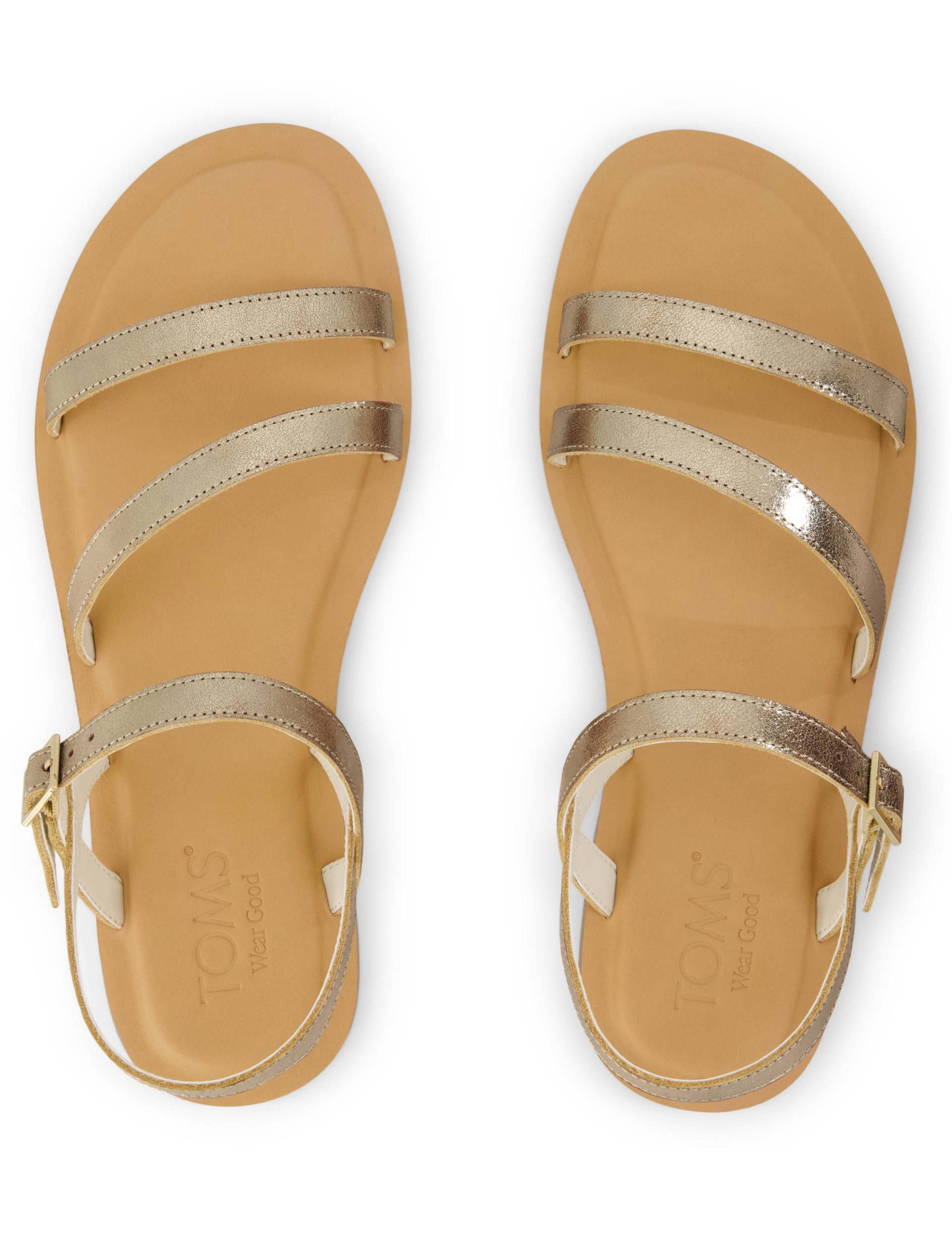 Leather Metallic Flat Sandals 5 of 6