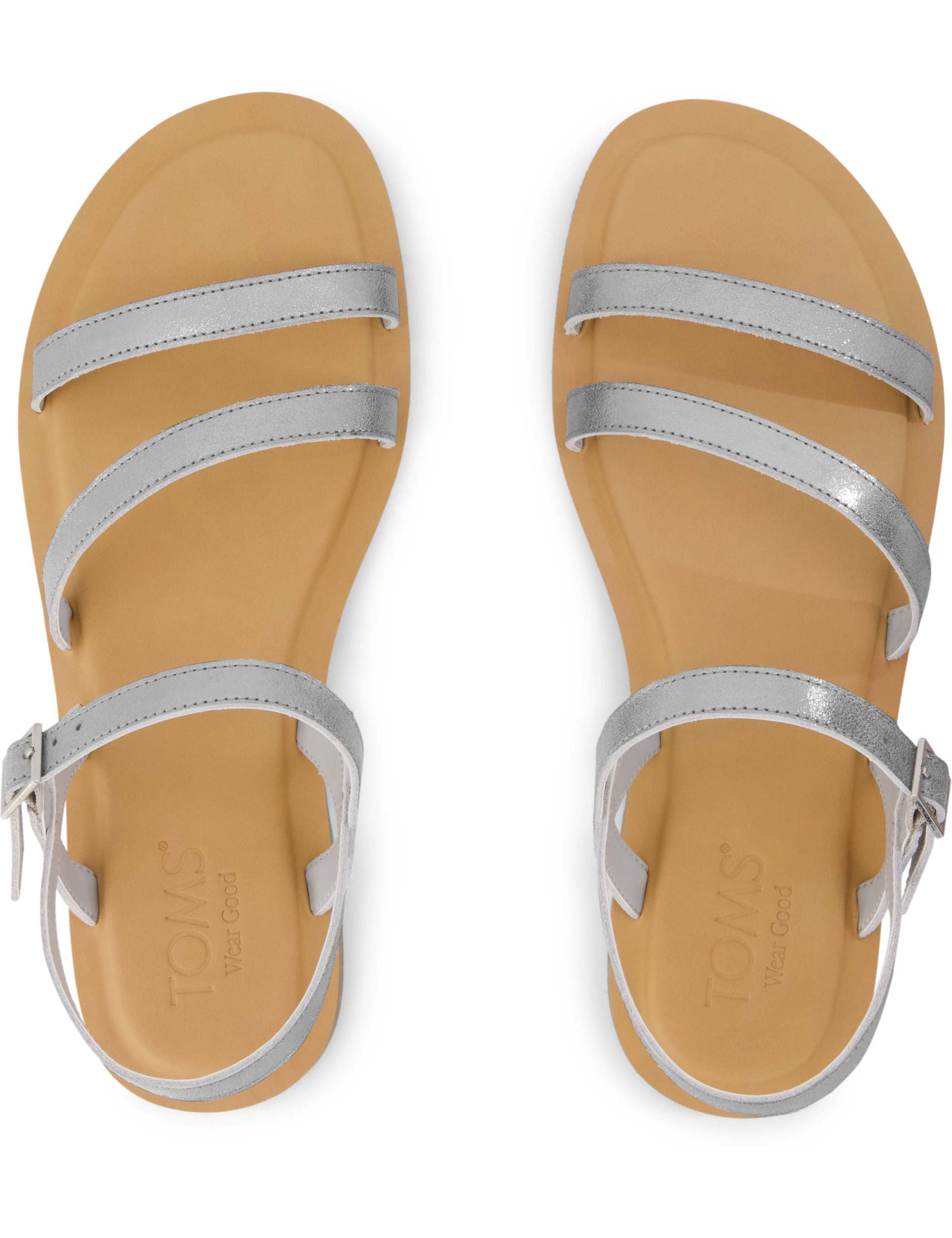 Leather Metallic Flat Sandals 4 of 6