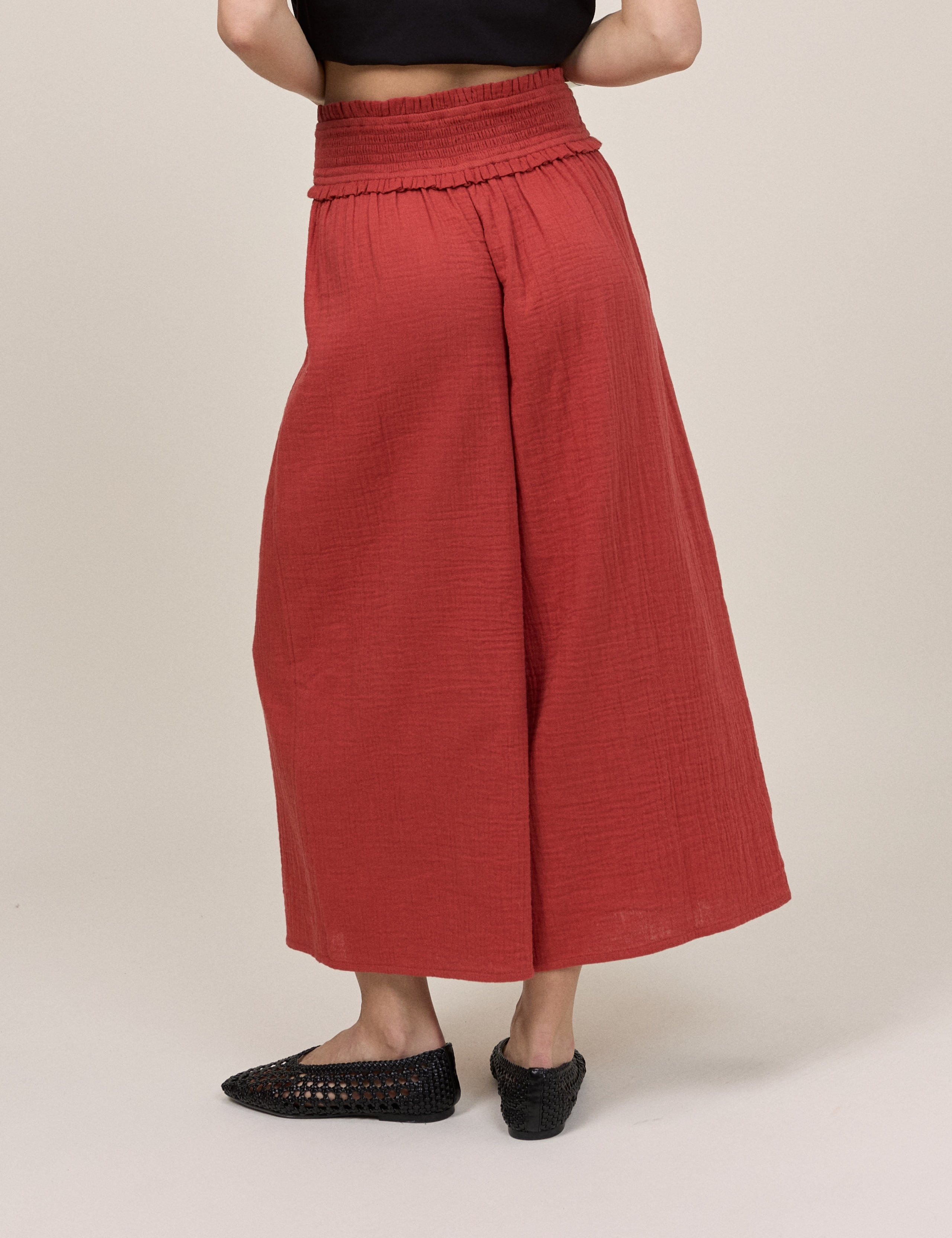 Double Gauze Cropped Wide Leg Trousers 4 of 5