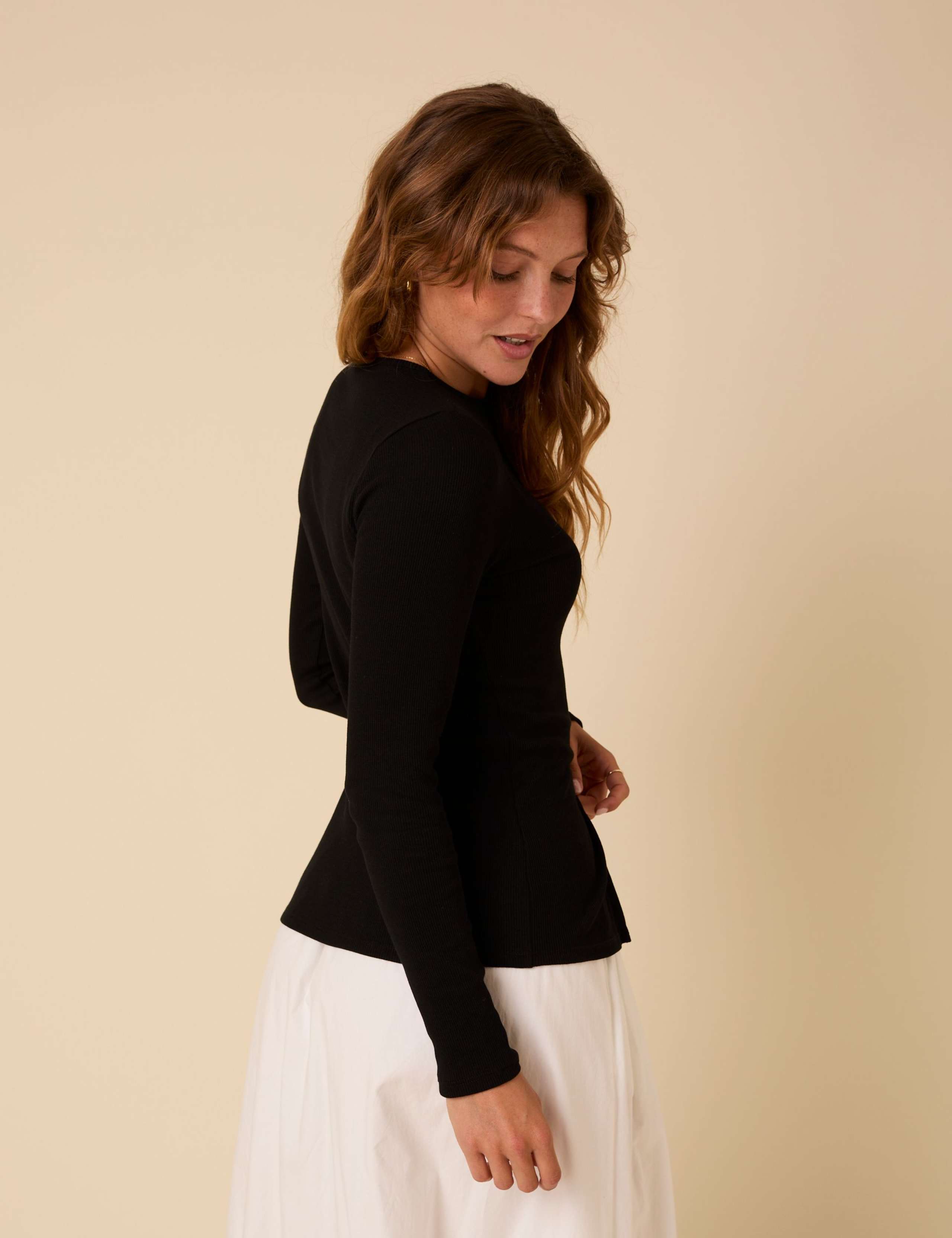 Cotton Rich Button Front Ribbed Cardigan 3 of 6