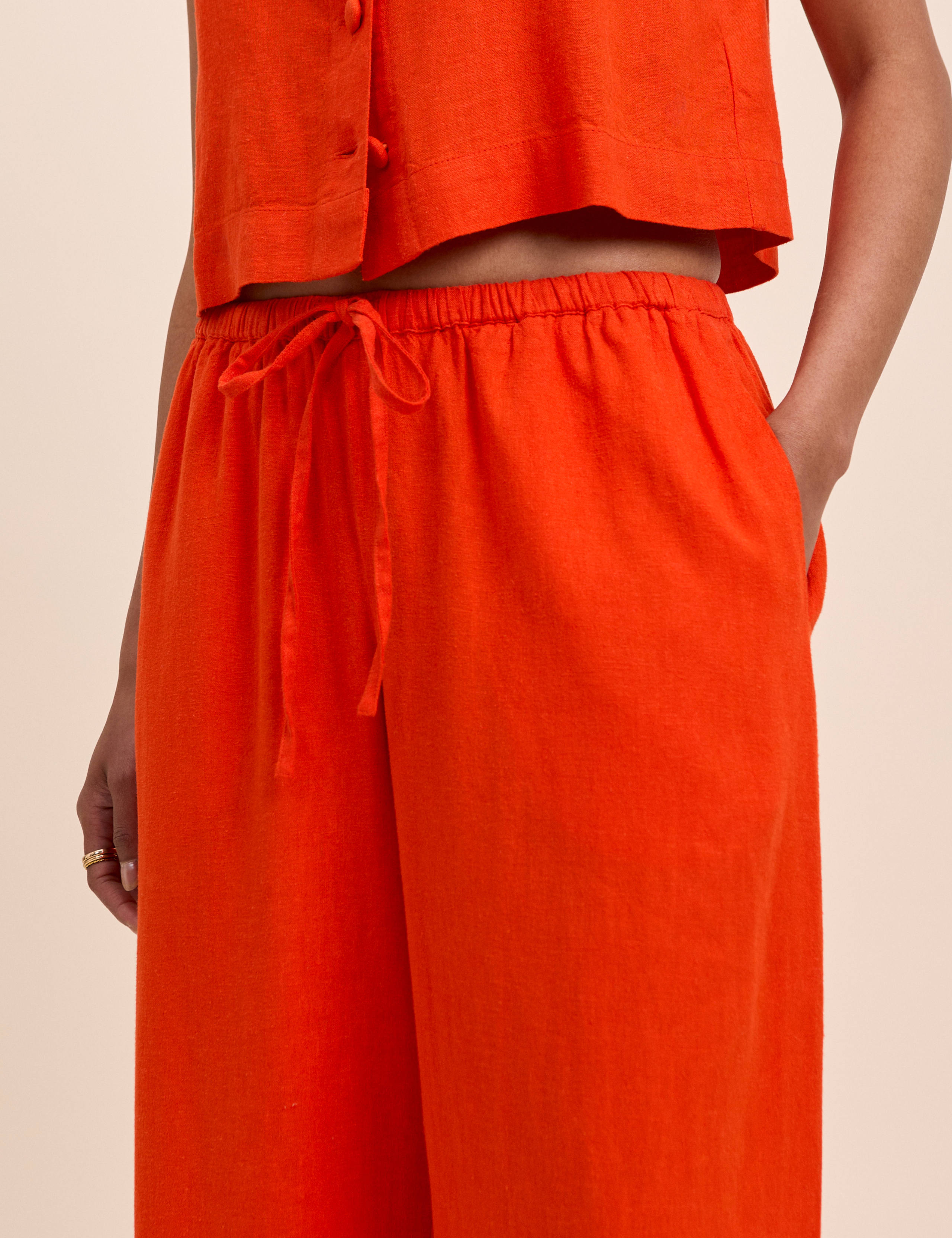 Linen Rich Straight Leg Trousers 2 of 5