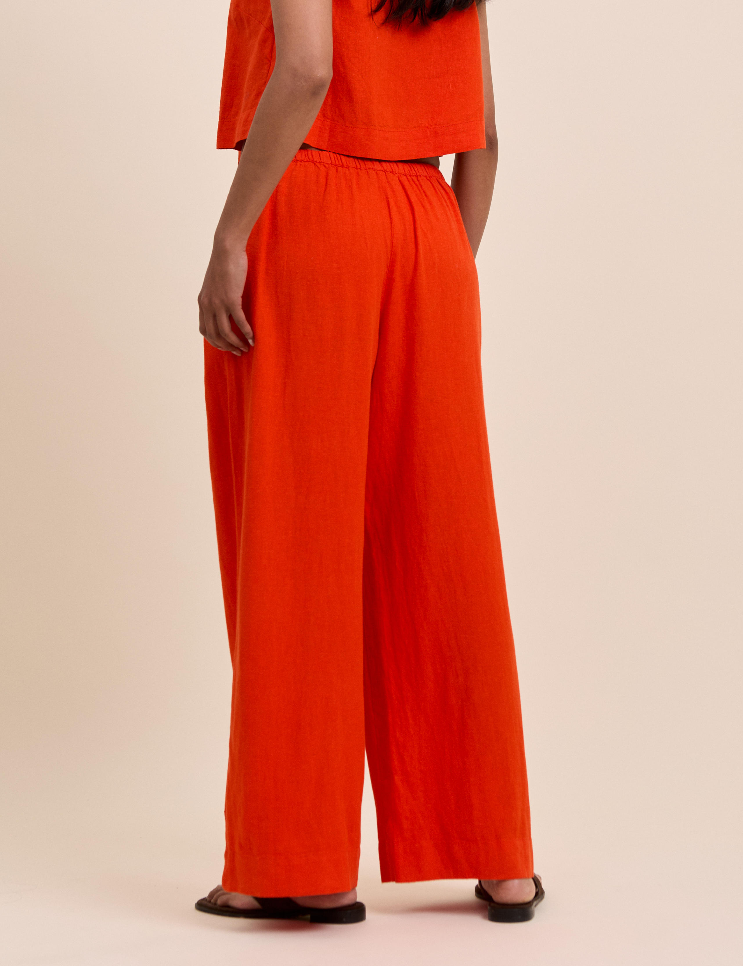 Linen Rich Straight Leg Trousers 3 of 5