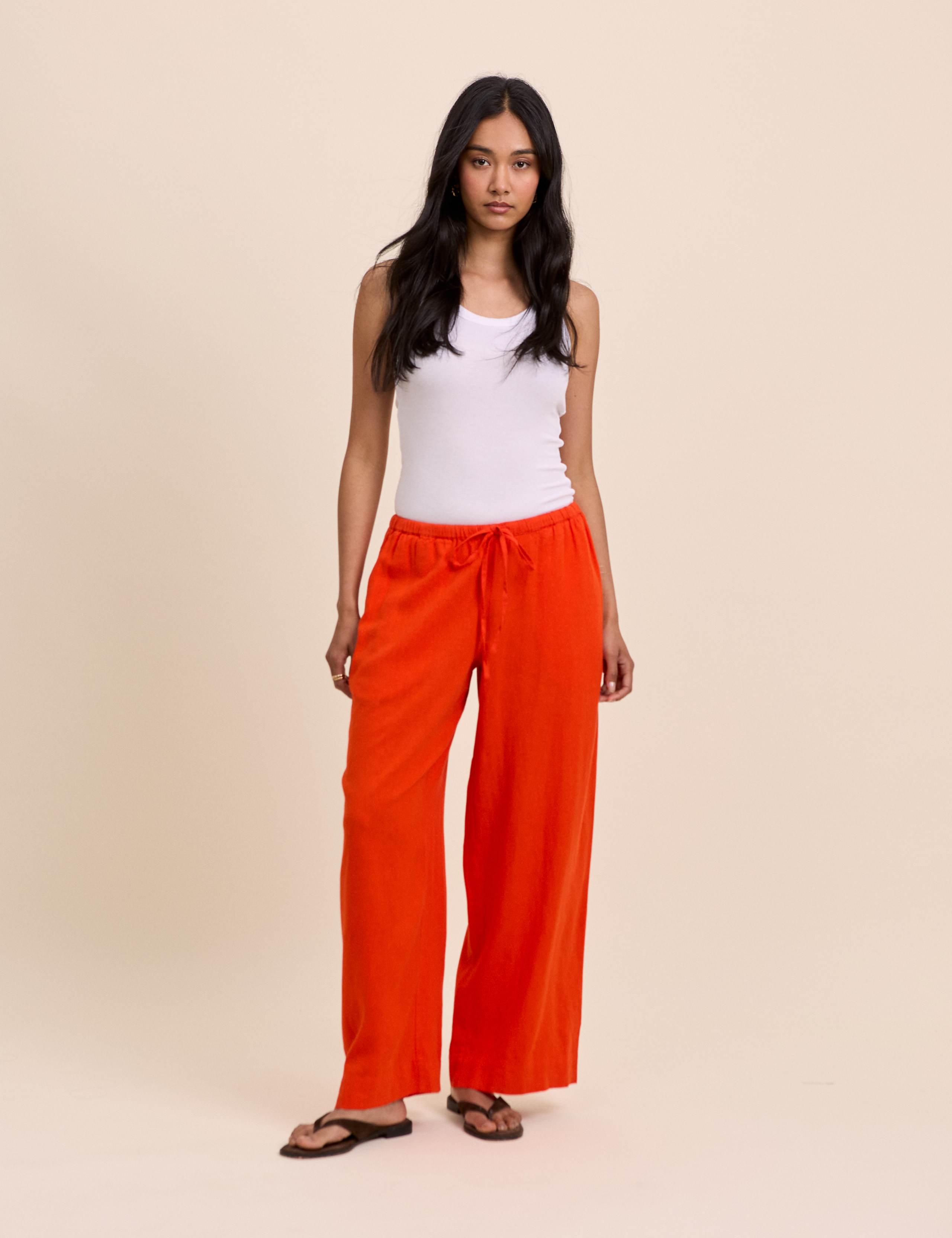 Linen Rich Straight Leg Trousers 4 of 5