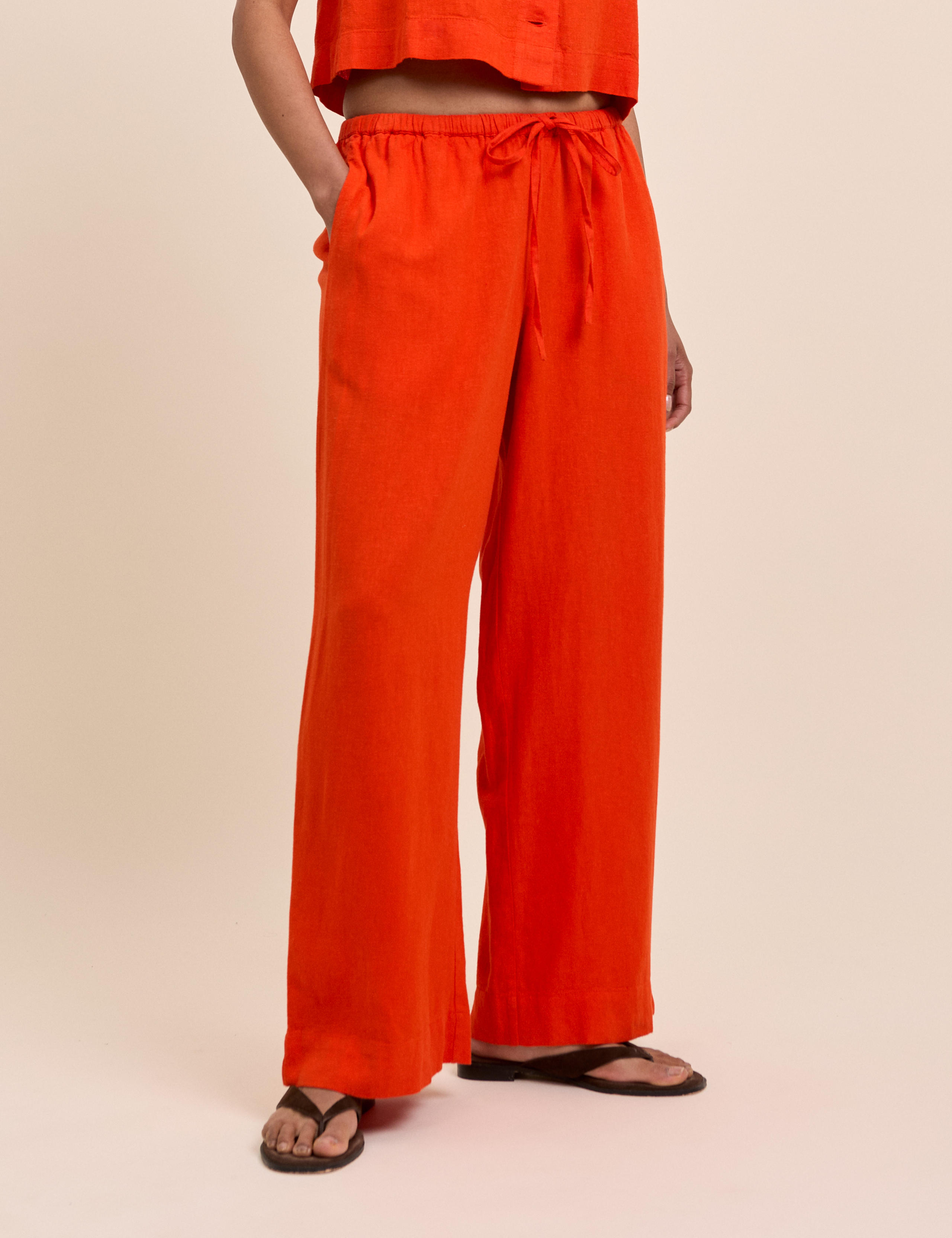 Linen Rich Straight Leg Trousers 5 of 5