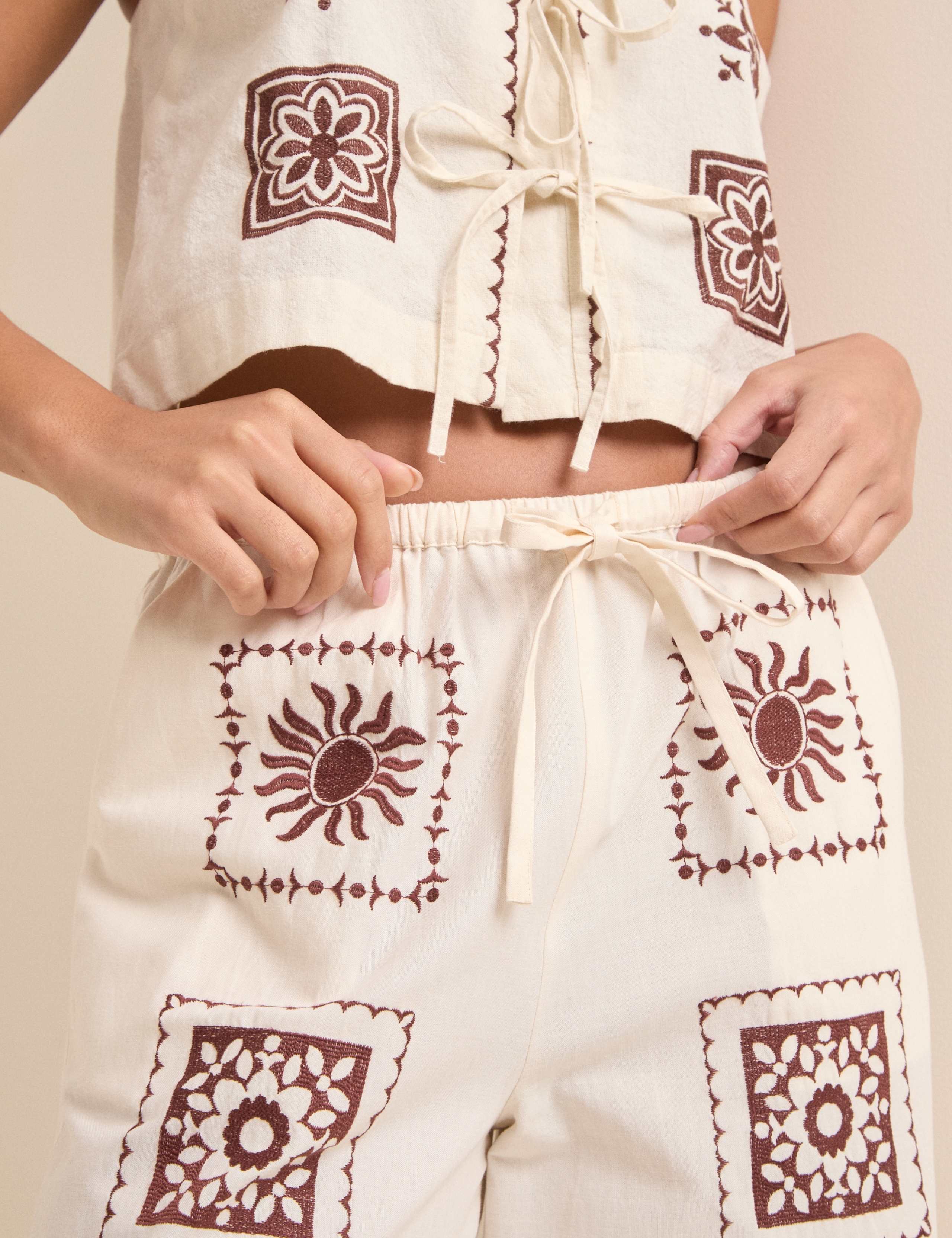 Pure Cotton Printed Wide Leg Trousers 5 of 5