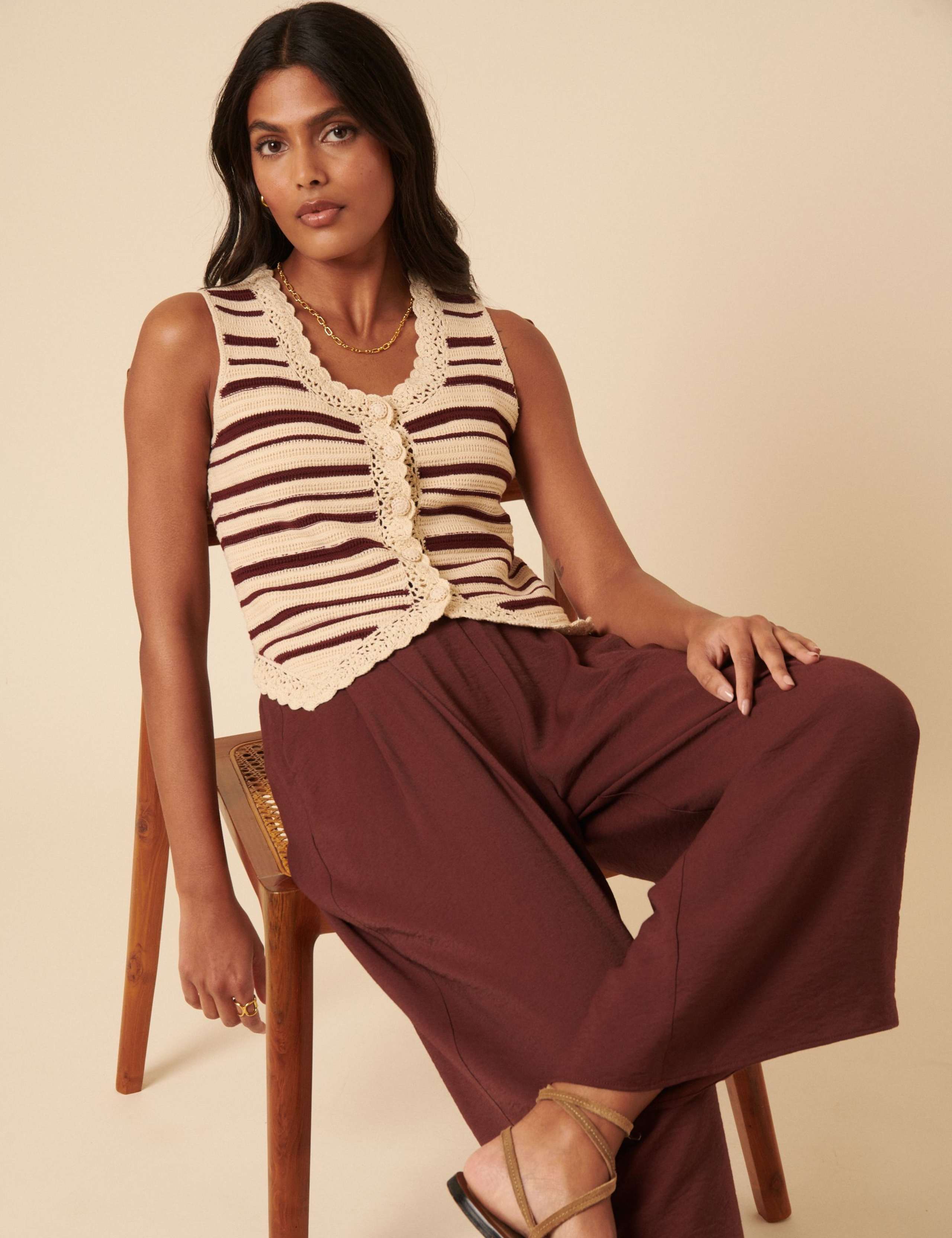 Wide Leg Cropped Trousers 2 of 5