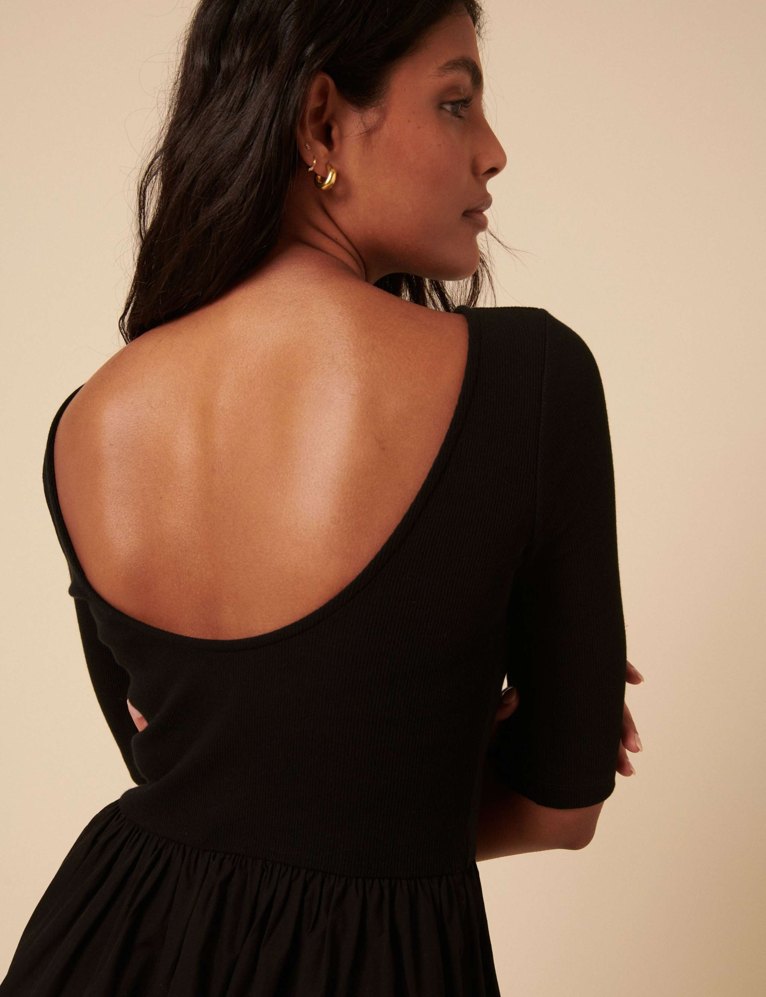 Pure Cotton Midi Waisted Dress 3 of 3