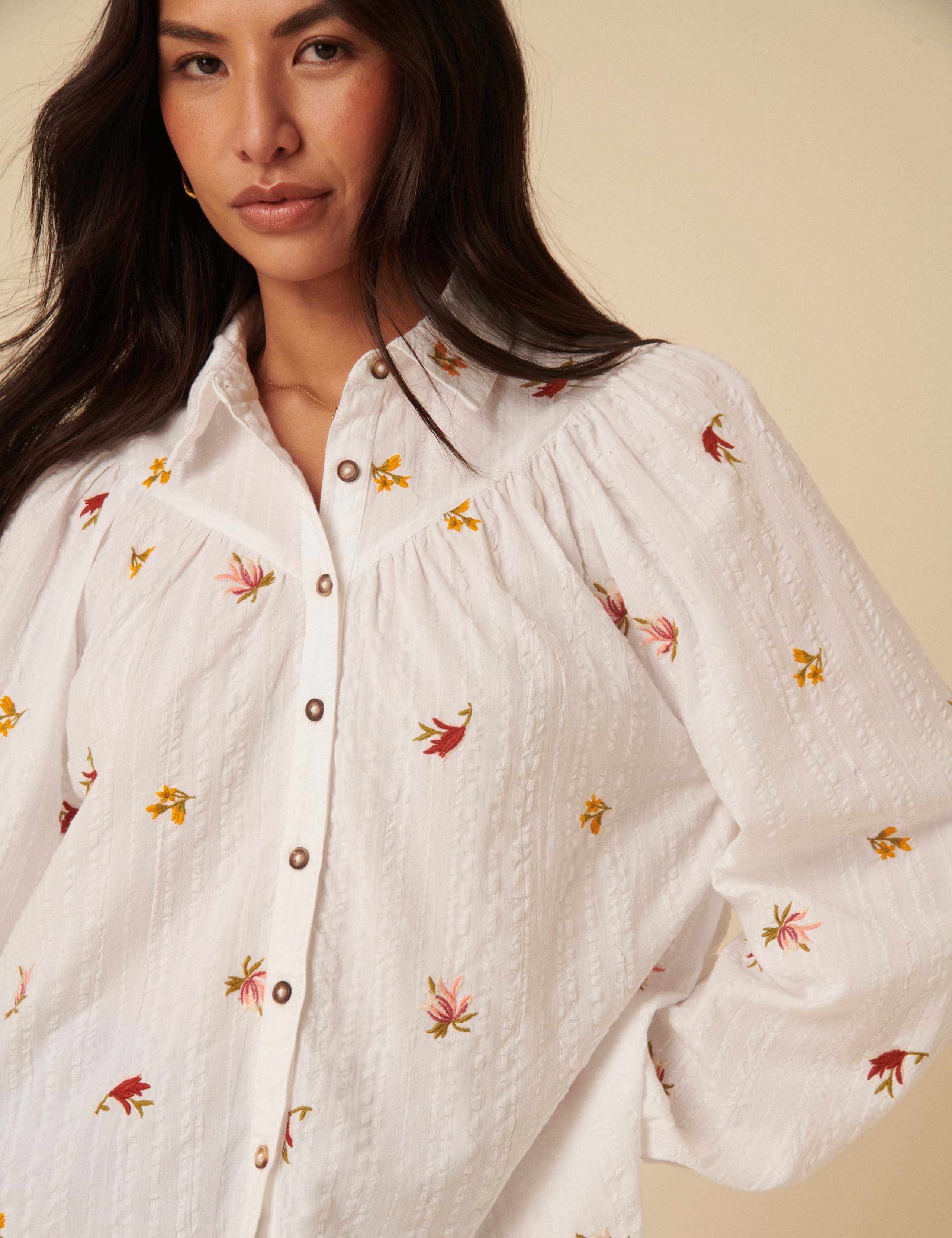 Printed Cotton Collared Blouse 3 of 5