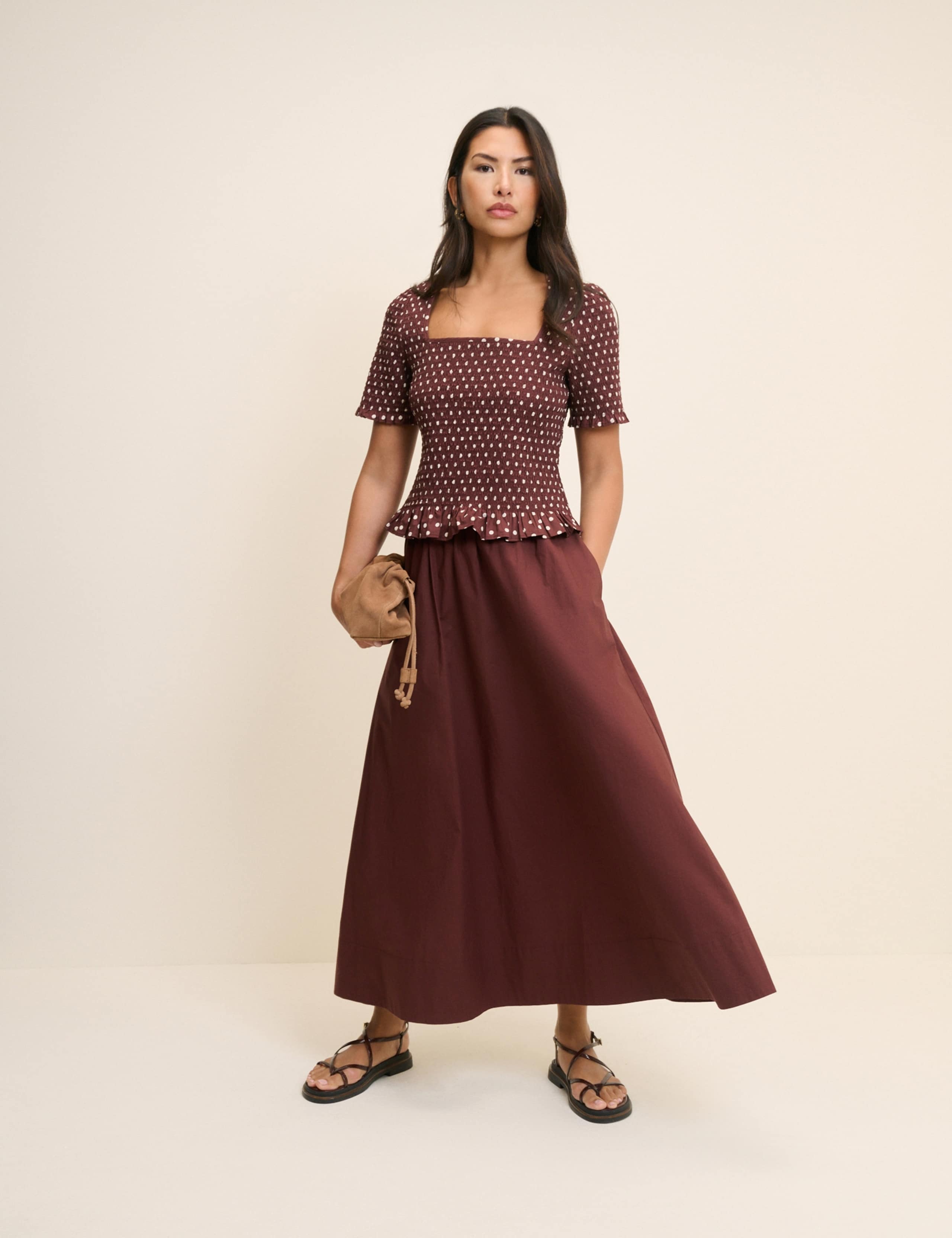 Pure Cotton Polka Dot Shirred Top 5 of 6