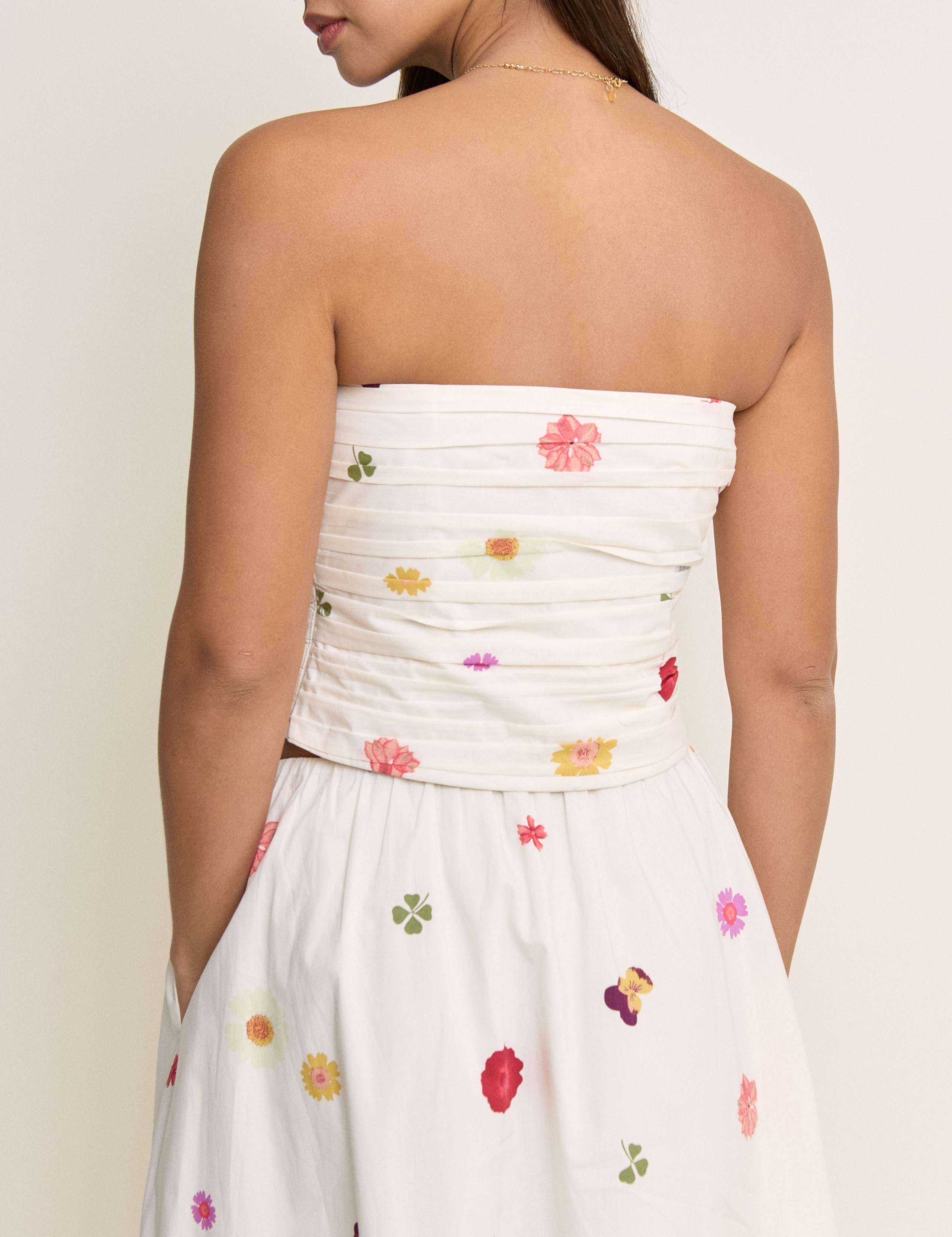 Pure Cotton Floral Bandeau Top 3 of 5