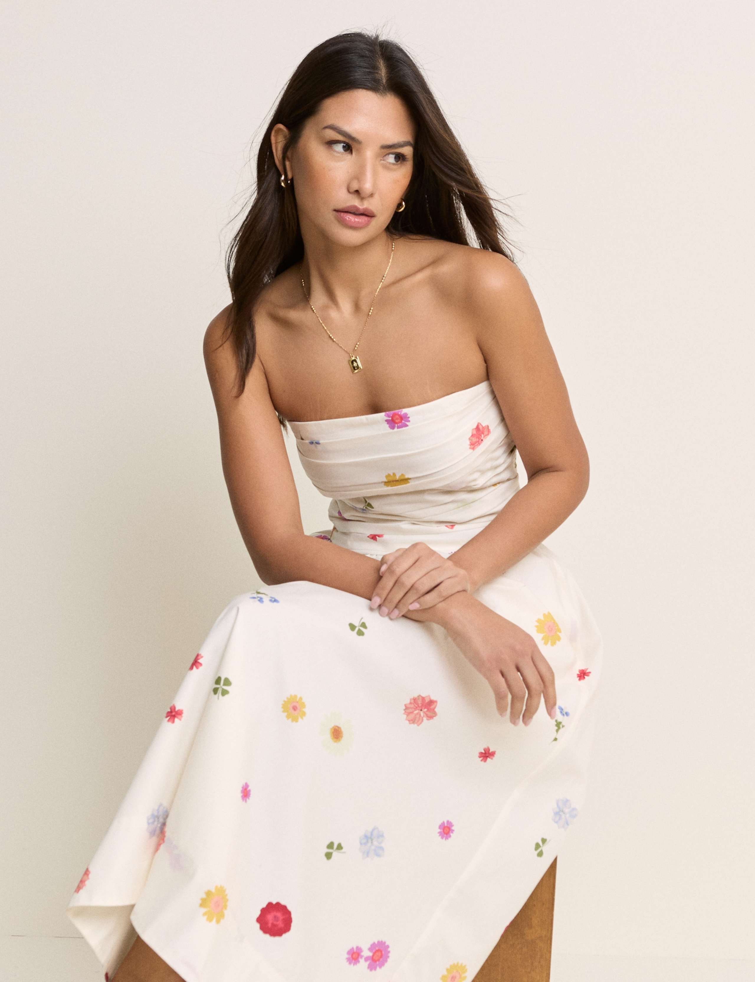 Pure Cotton Floral Bandeau Top 5 of 5