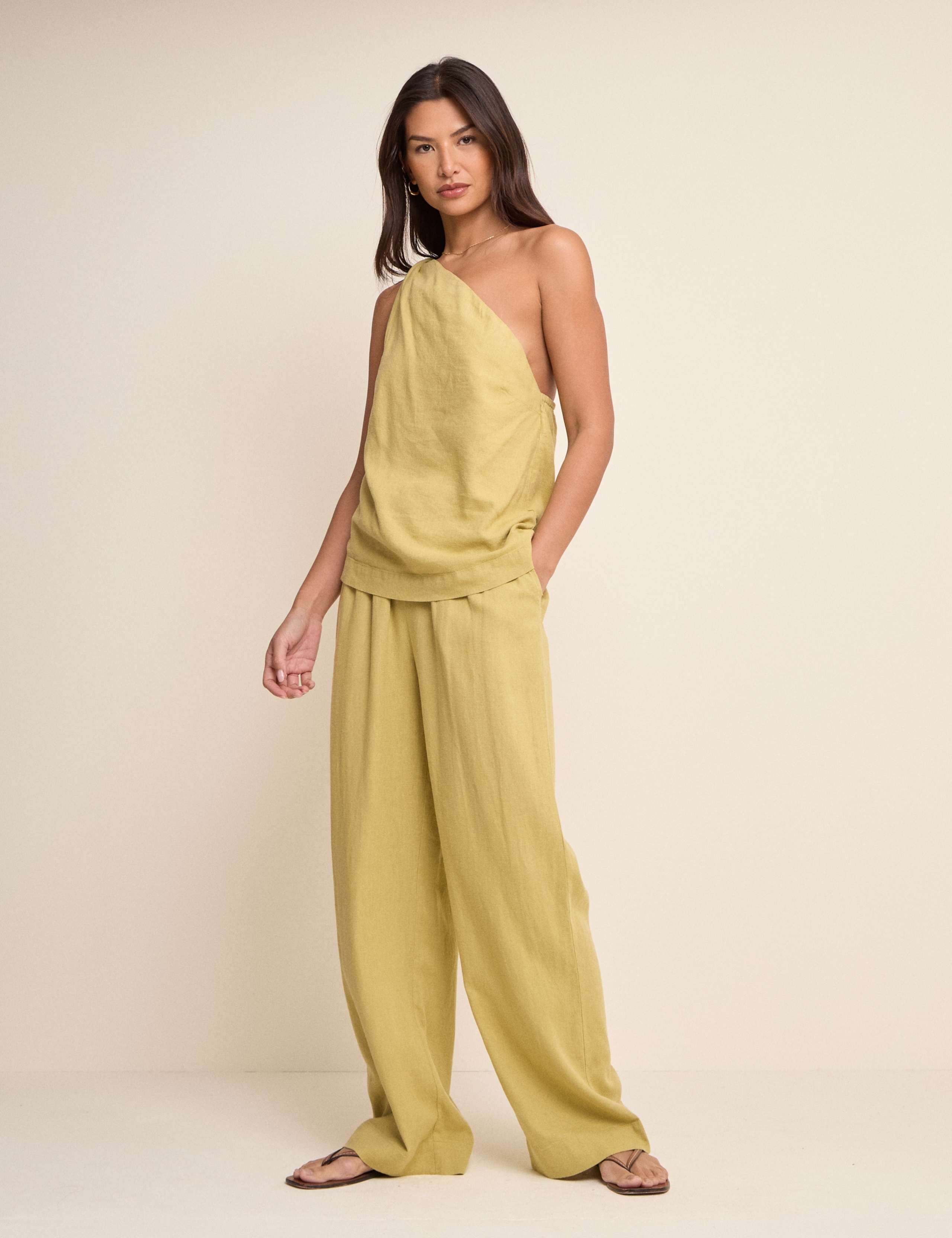 Linen Rich One Shoulder Twisted Top 4 of 5