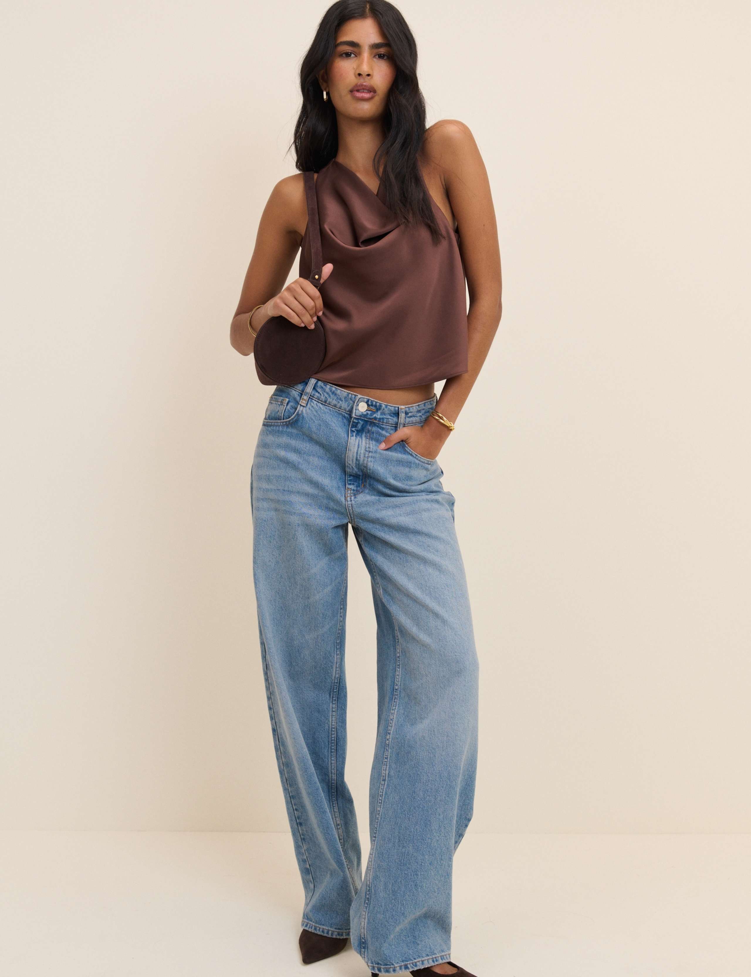 Satin Cowl Neck Vest Top 3 of 5