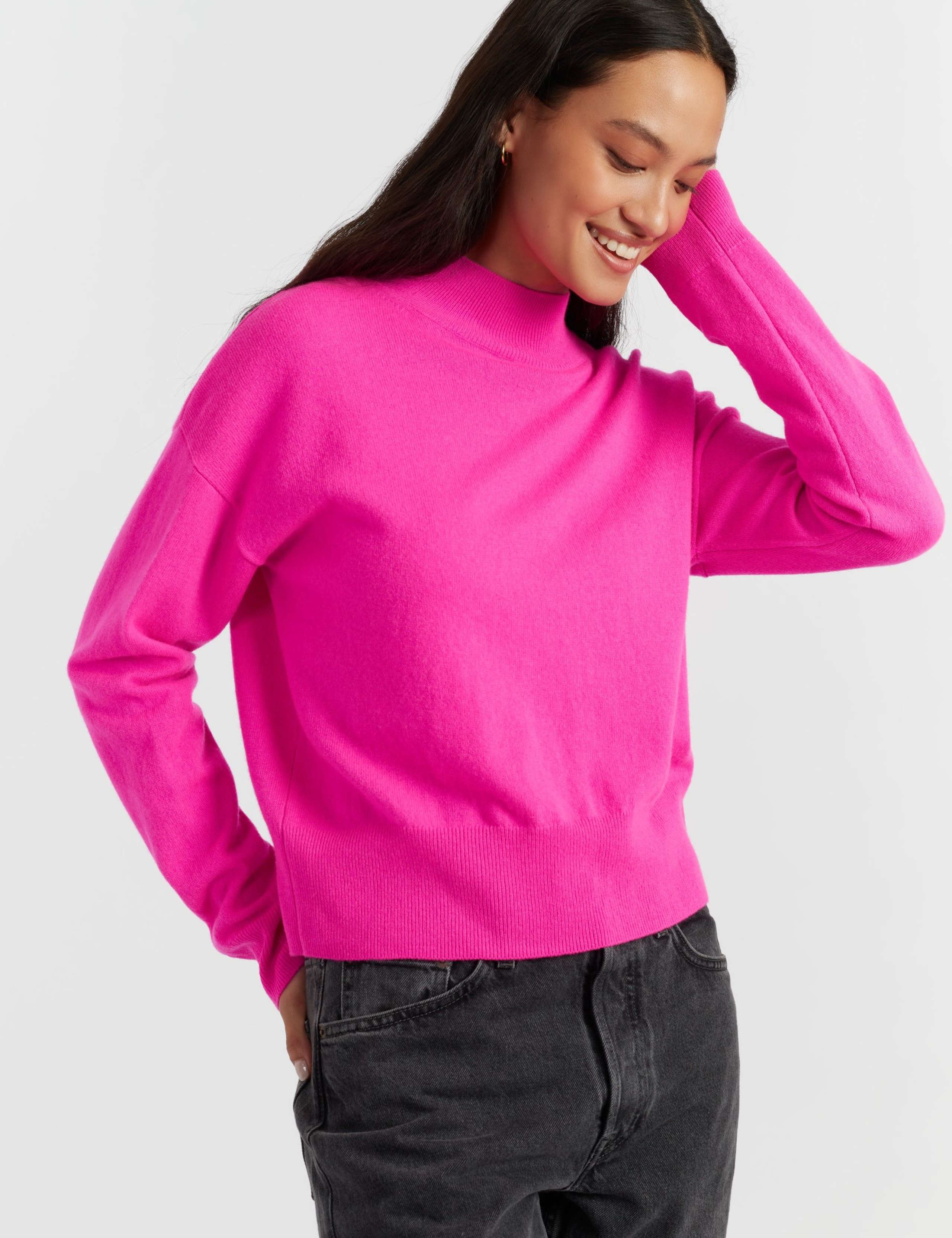 Wool Rich Funnel Neck Jumper with Cashmere 4 of 4