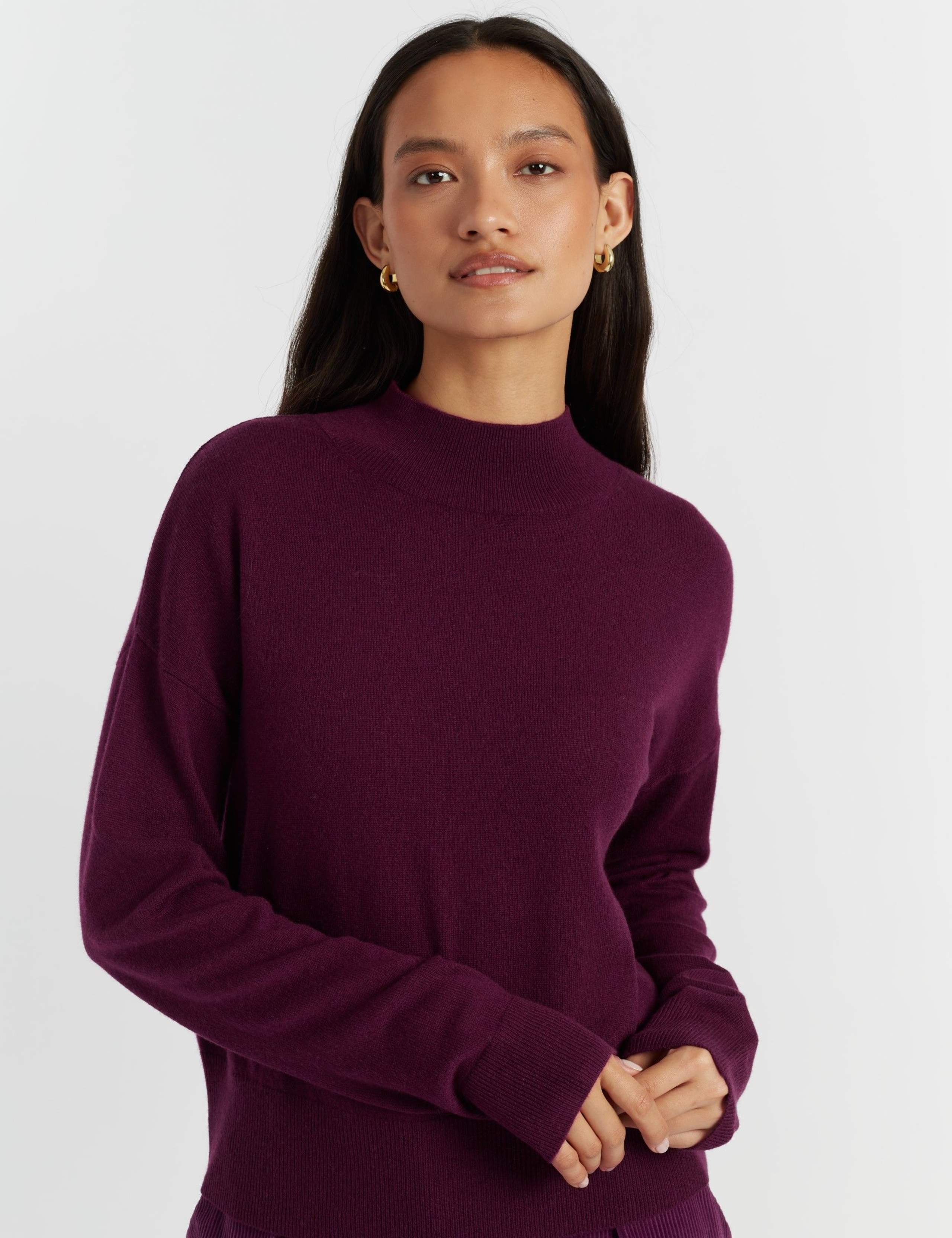 Wool Rich Funnel Neck Jumper with Cashmere 4 of 4