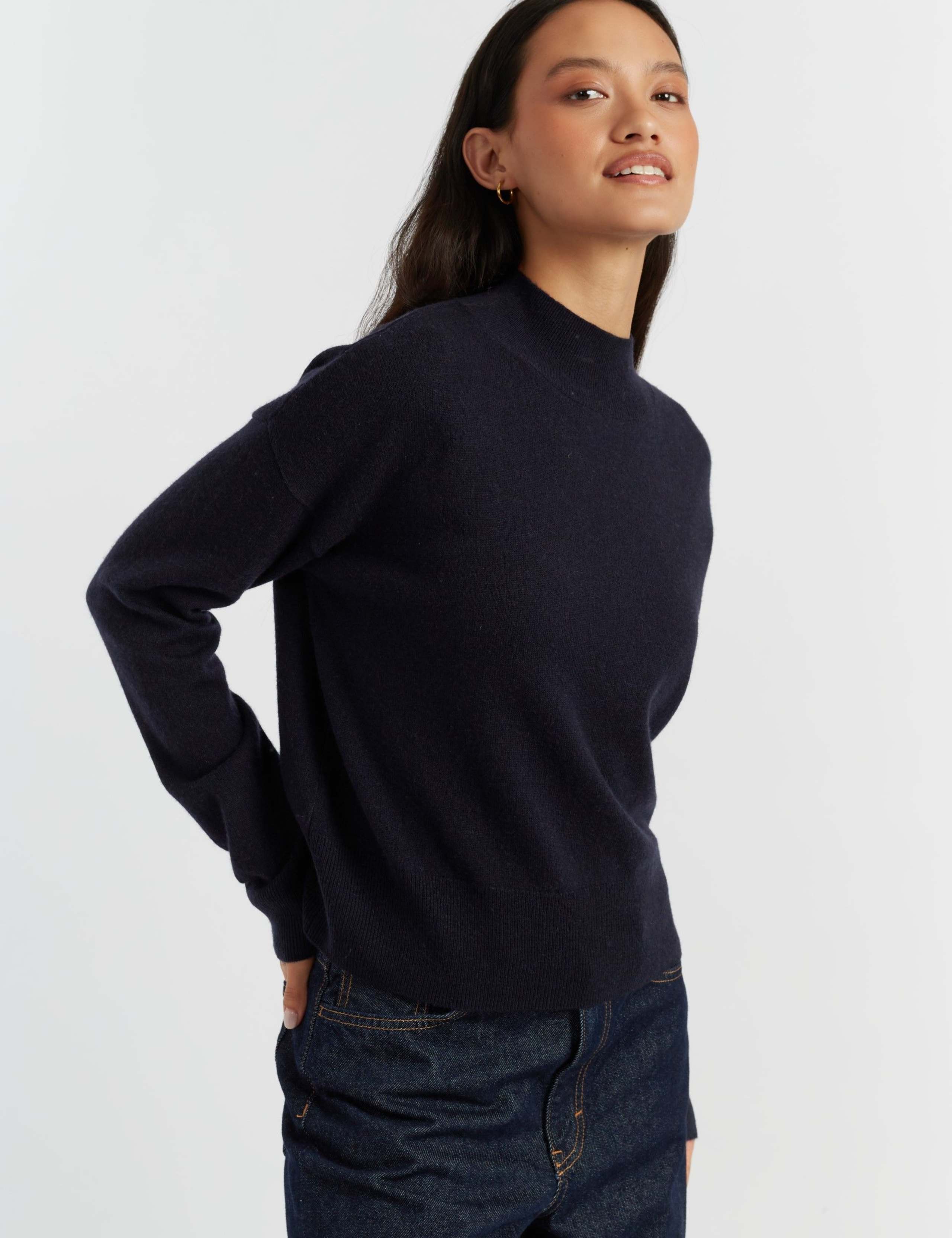 Wool Rich Funnel Neck Jumper with Cashmere 4 of 4
