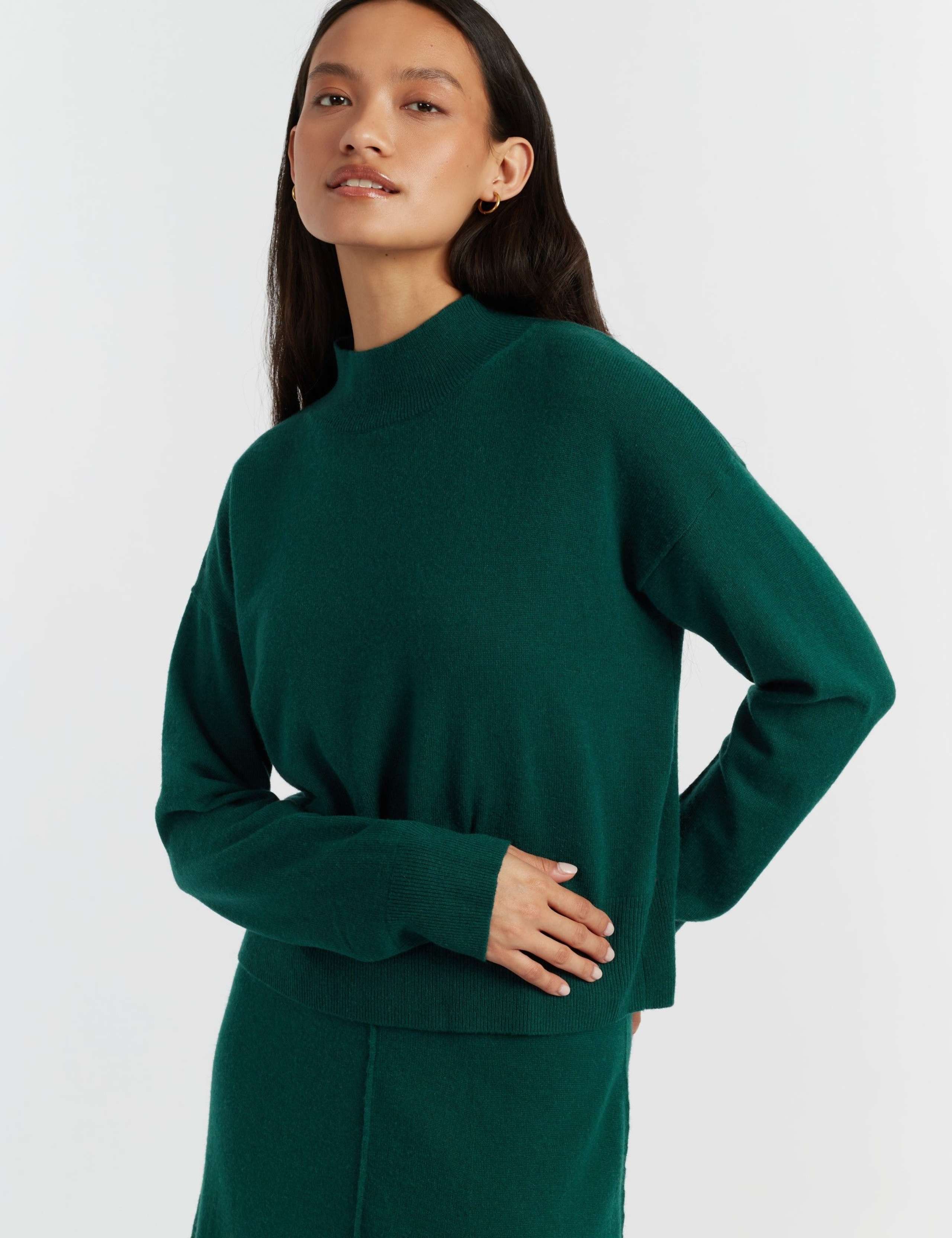 Wool Rich Funnel Neck Jumper with Cashmere 4 of 4