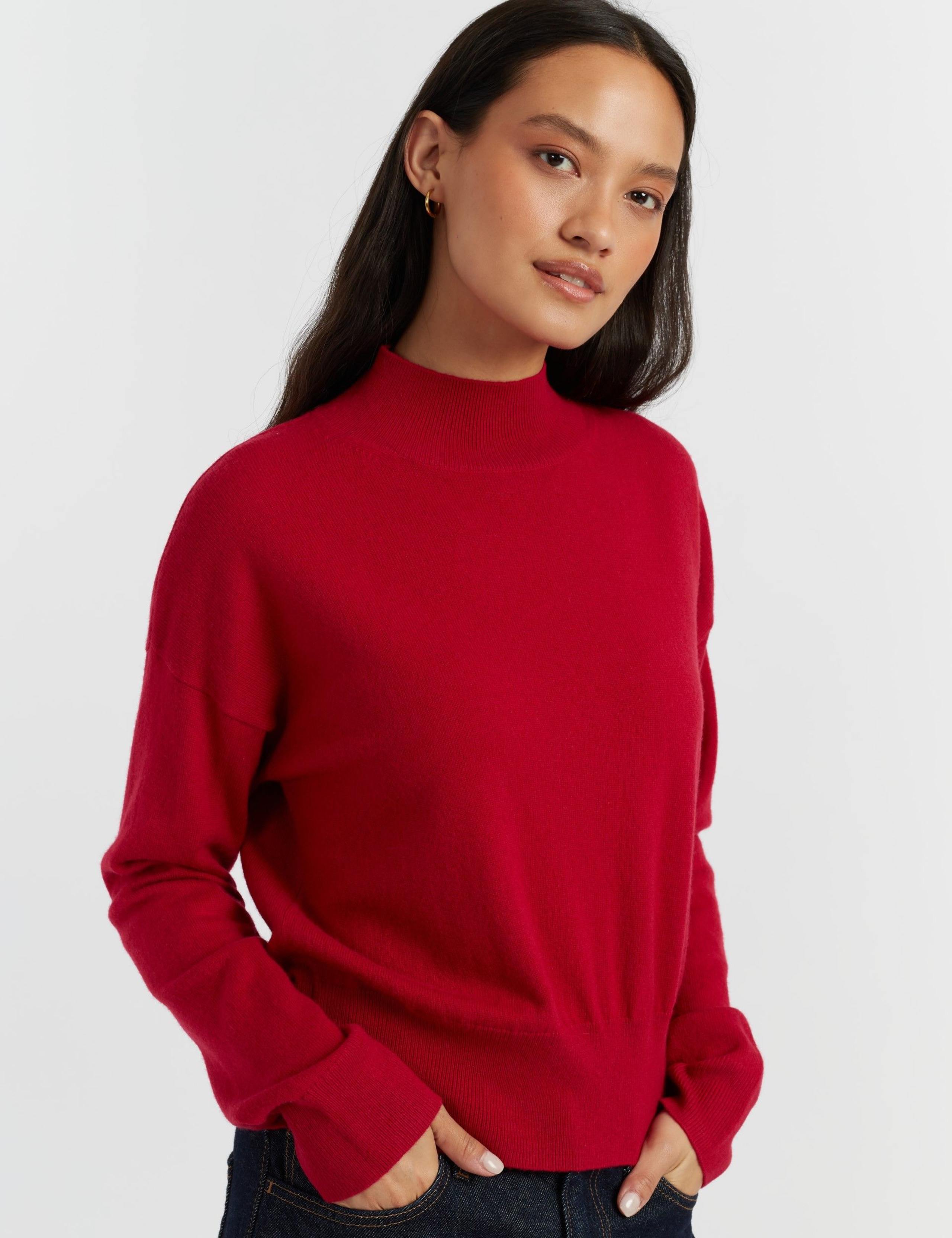 Wool Rich Funnel Neck Jumper with Cashmere 4 of 4