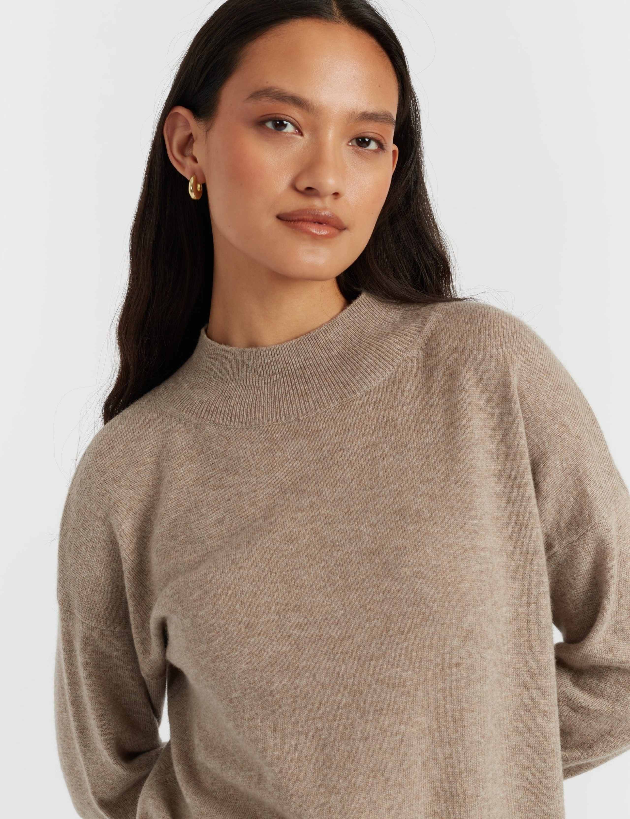 Wool Rich Funnel Neck Jumper with Cashmere 4 of 4