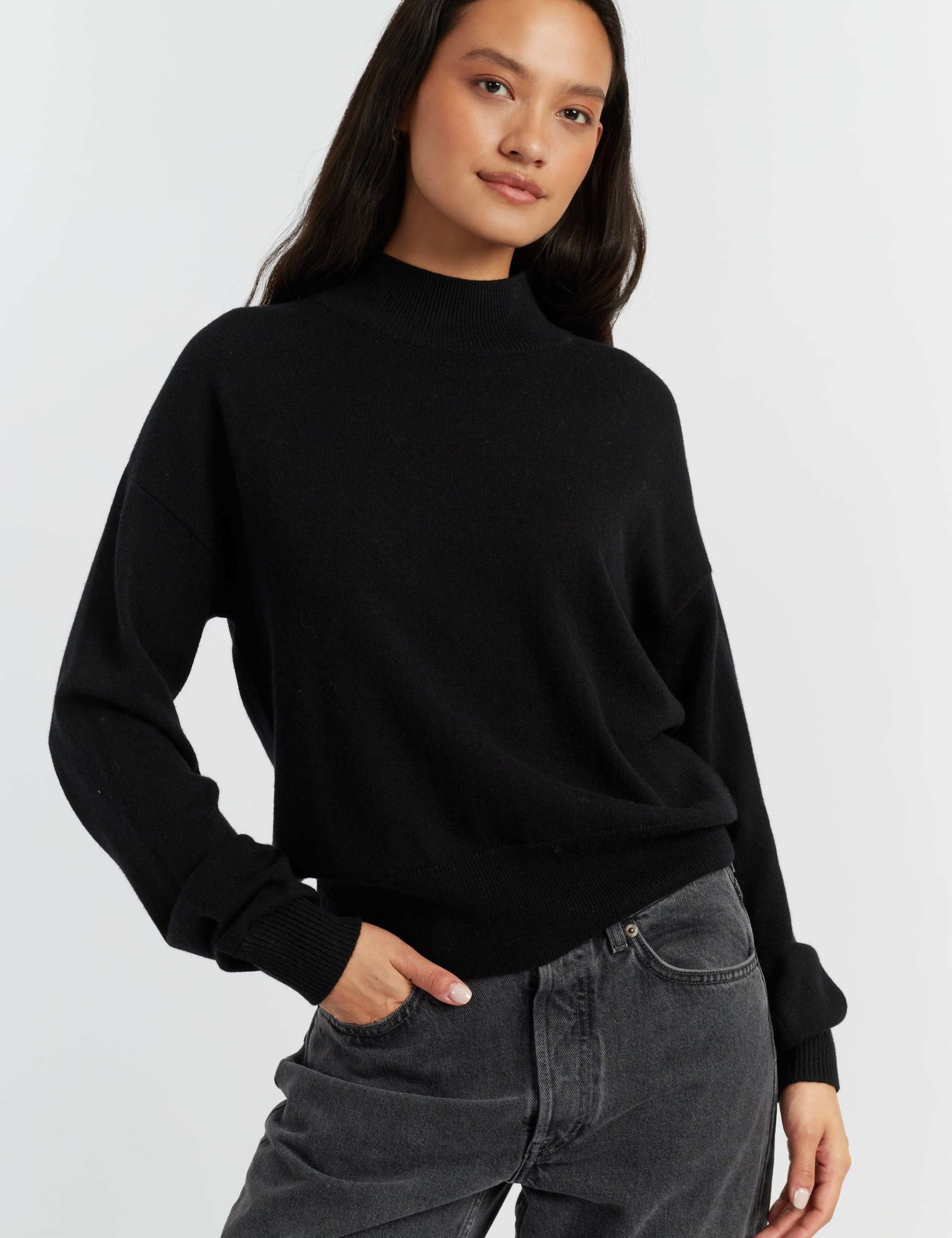 Wool Rich Funnel Neck Jumper with Cashmere 4 of 4