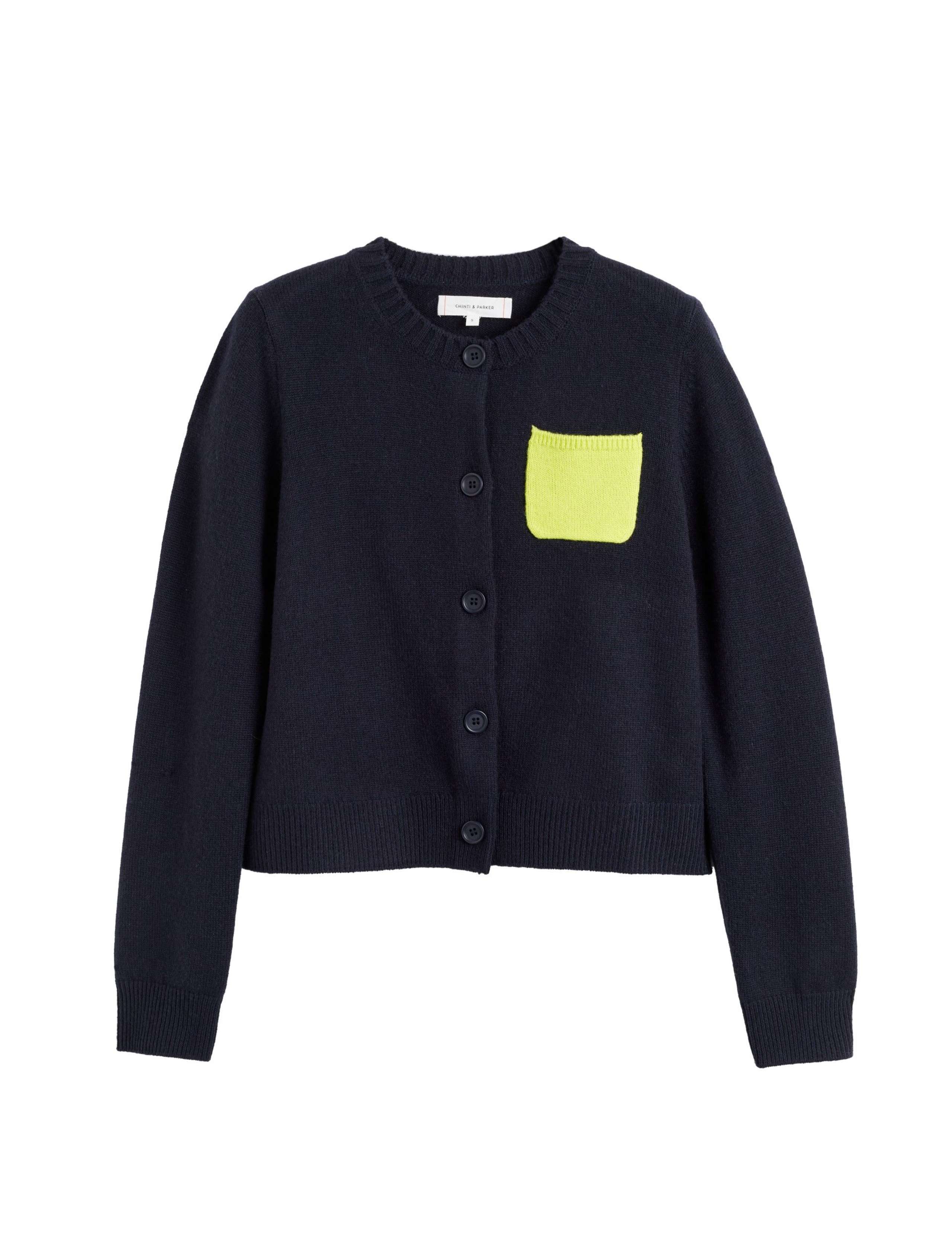 Wool Rich Pocket Detail Cardigan with Cashmere 2 of 4