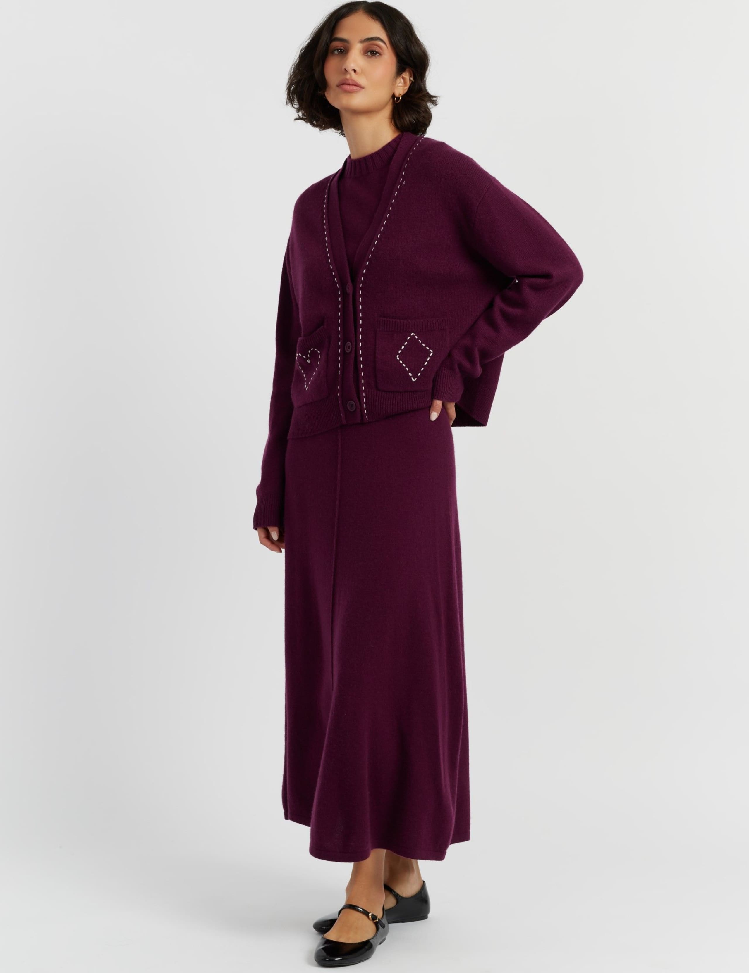 Wool and Cashmere Button Front Relaxed Cardigan 4 of 4