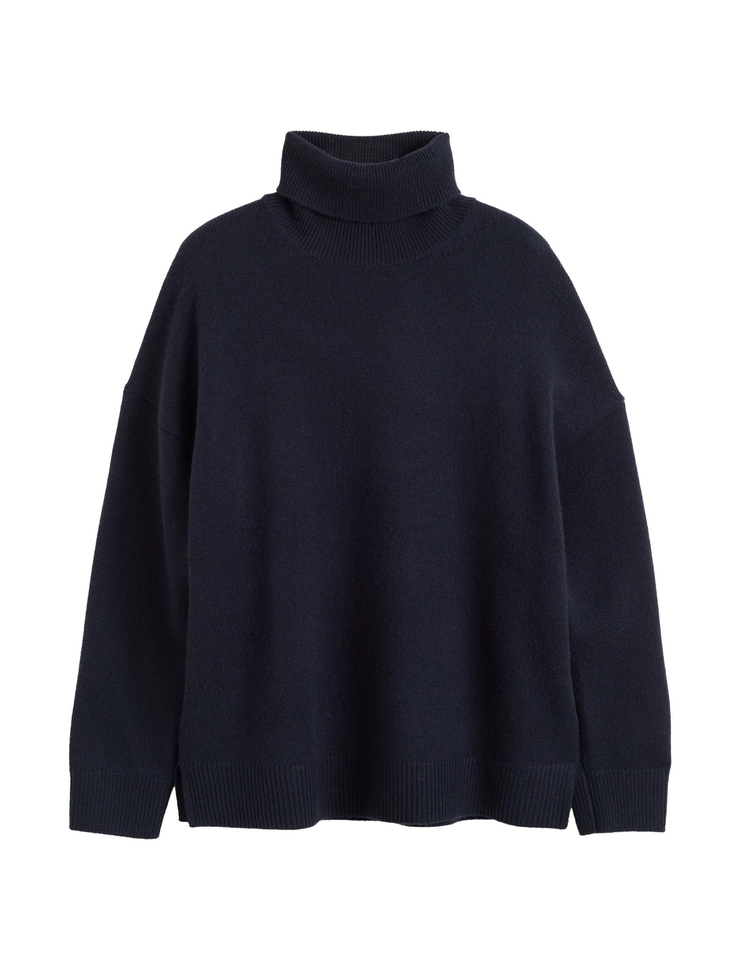 Wool Rich Roll Neck Patch Jumper with Cashmere 2 of 4