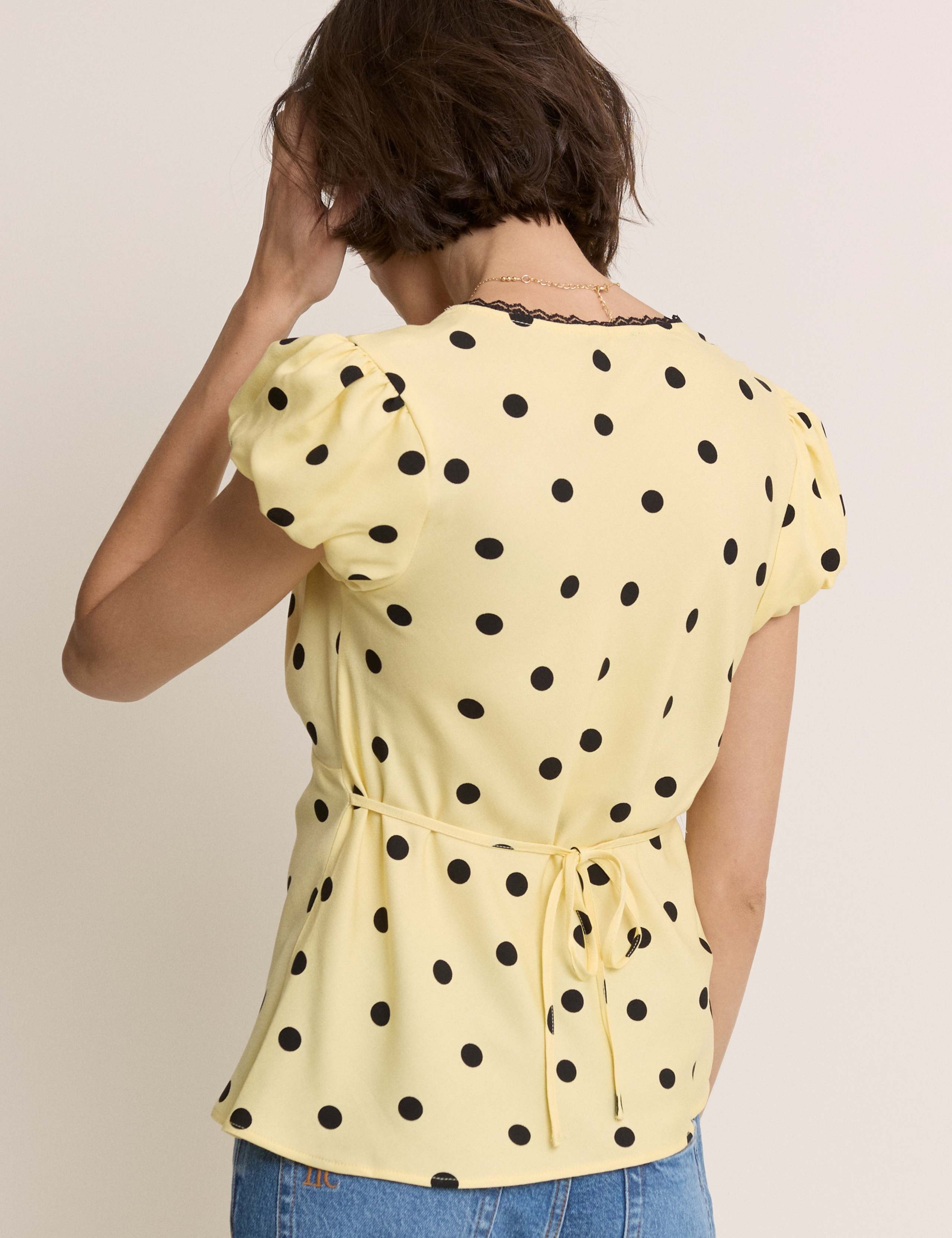 V-Neck Polka Dot Tea Top 2 of 5