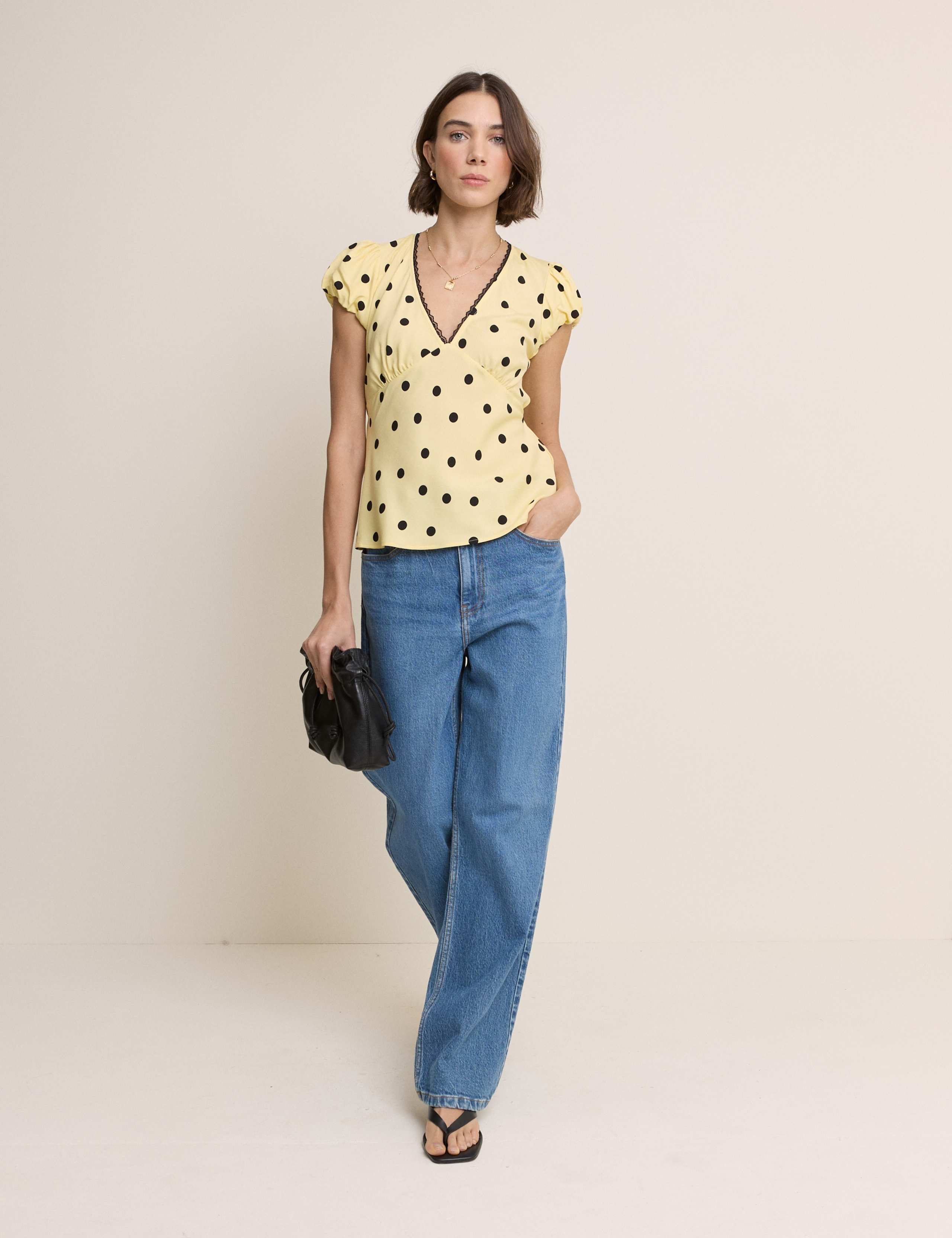 V-Neck Polka Dot Tea Top 3 of 5