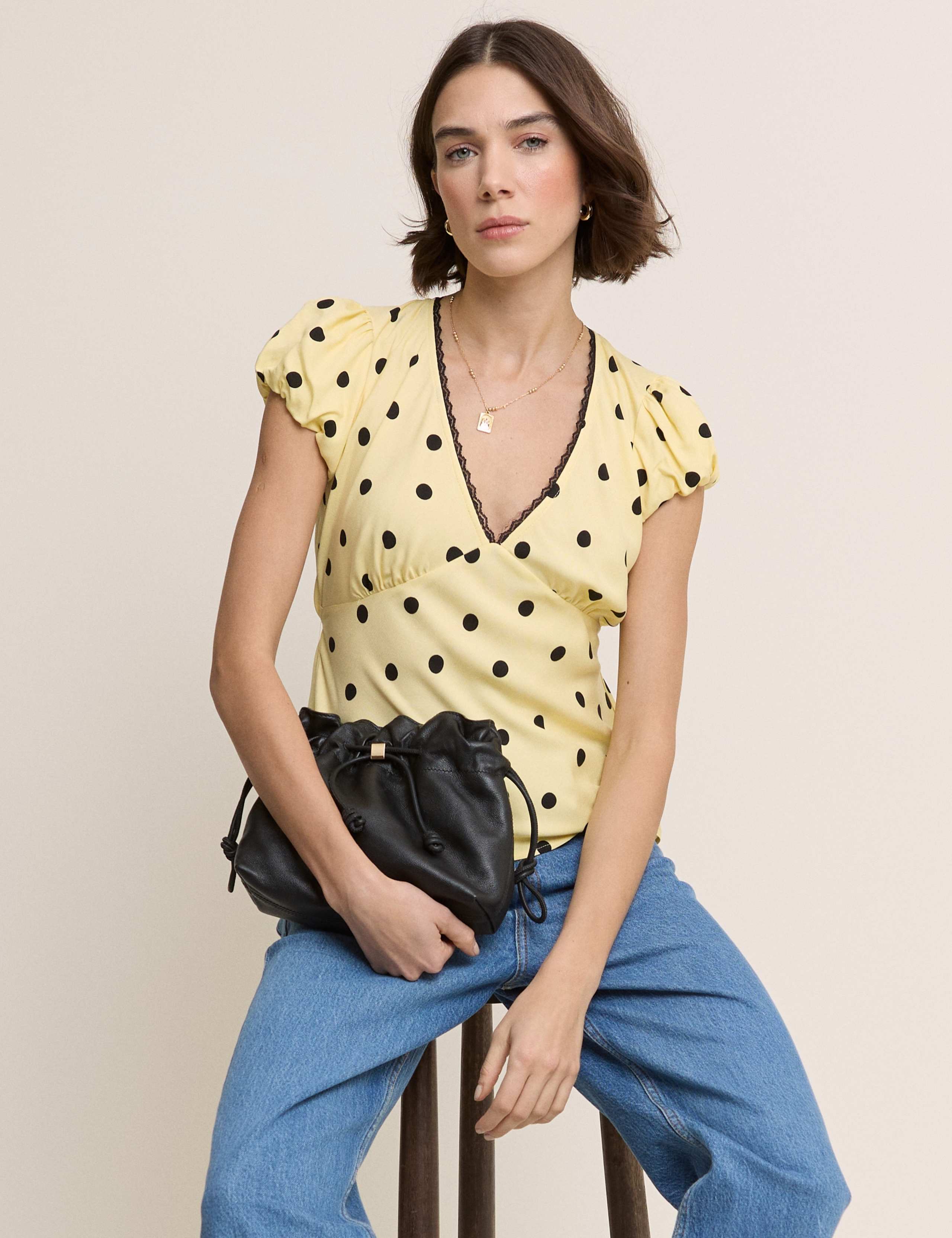 V-Neck Polka Dot Tea Top 4 of 5