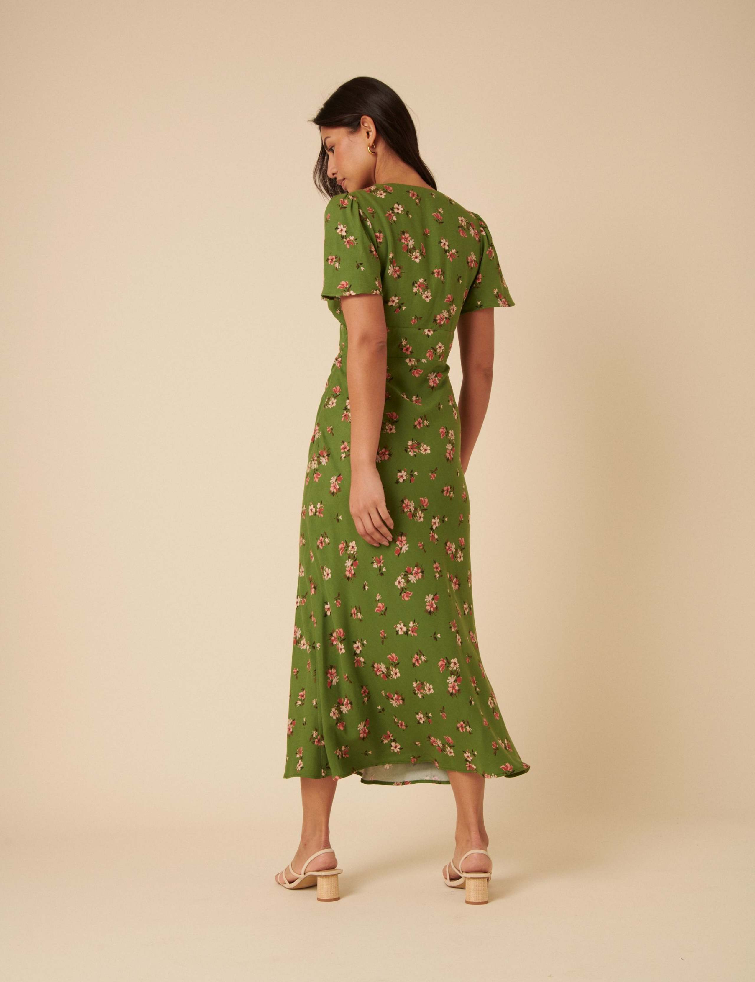 Floral Bow Front Midi Dress 3 of 5
