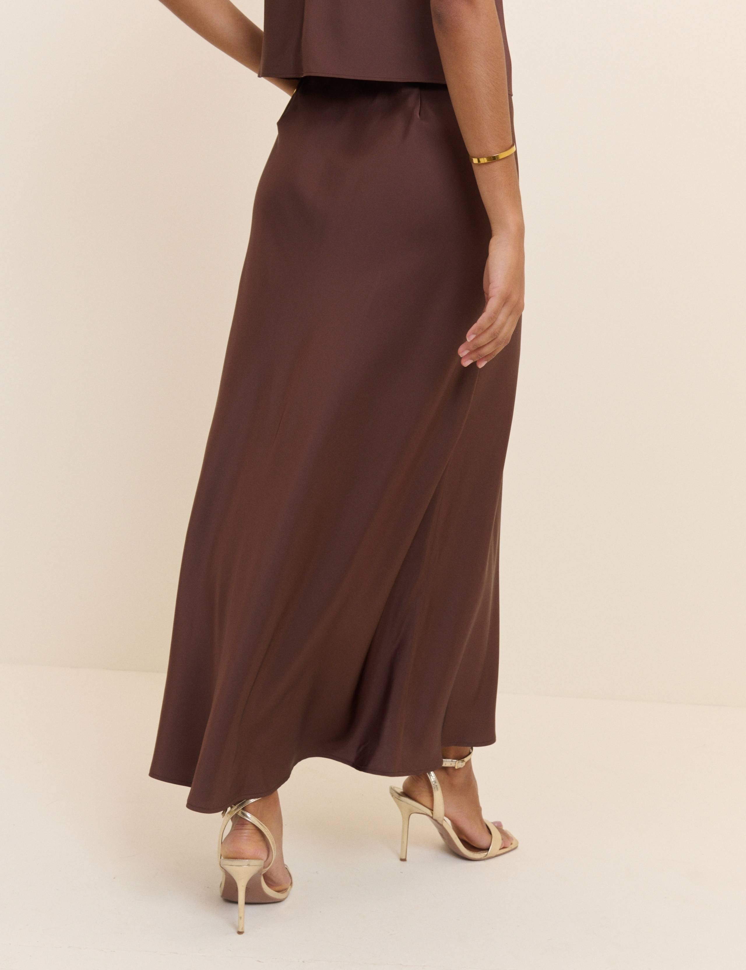 Satin Midi Slip Skirt 2 of 5
