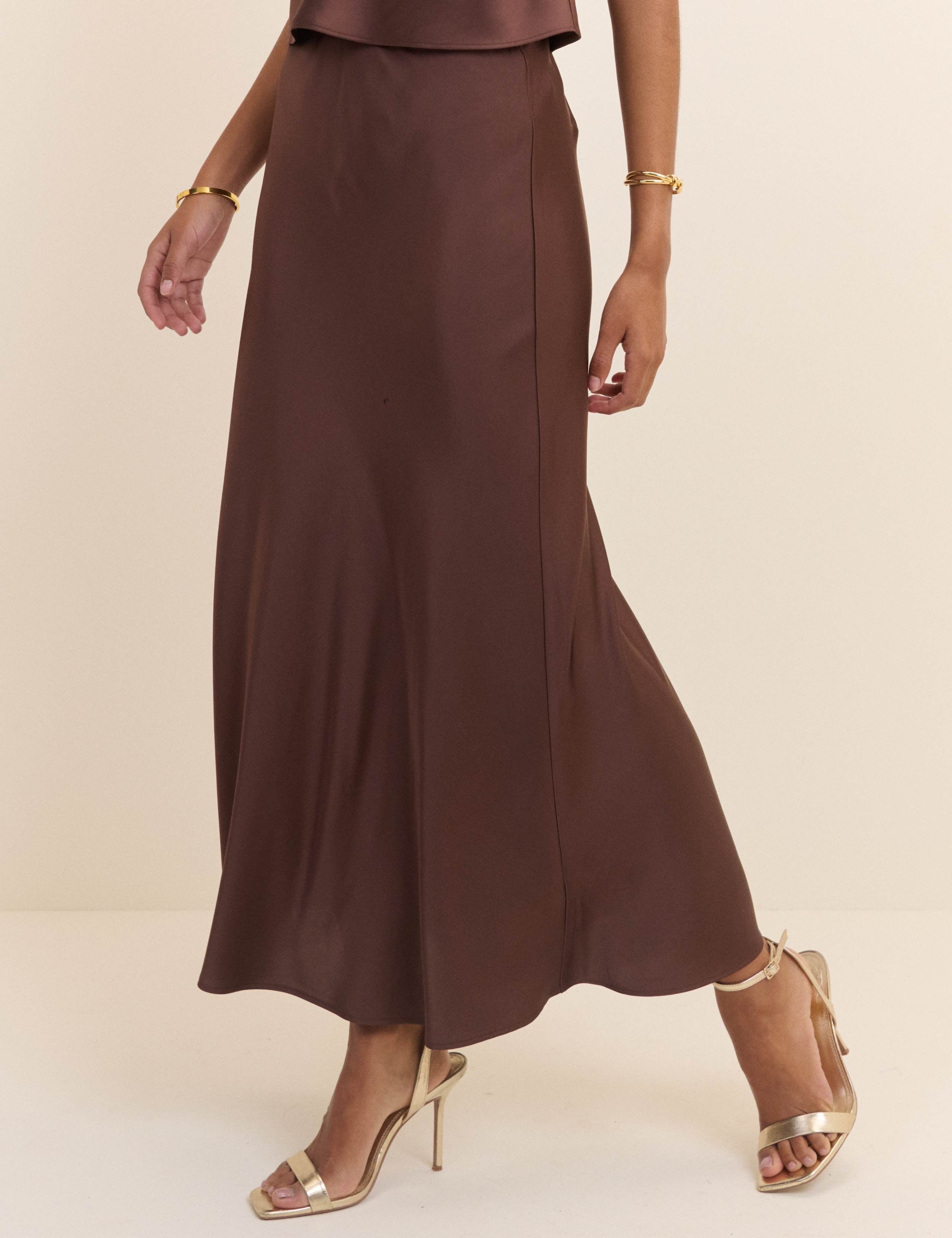 Satin Midi Slip Skirt 5 of 5