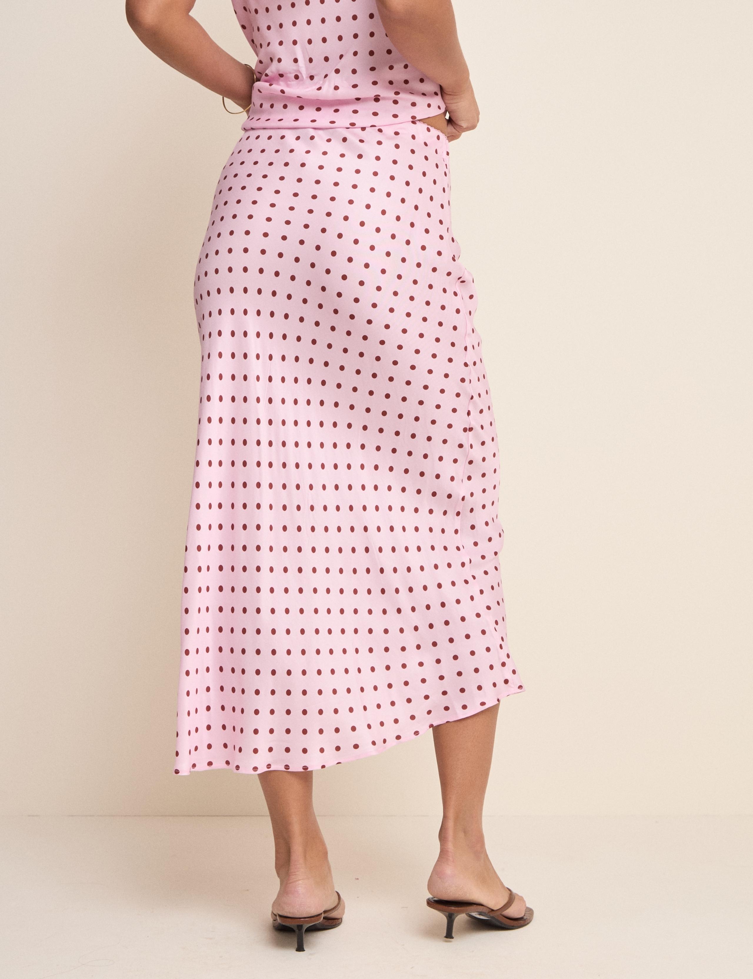 Polka Dot Midi Slip Skirt 2 of 5