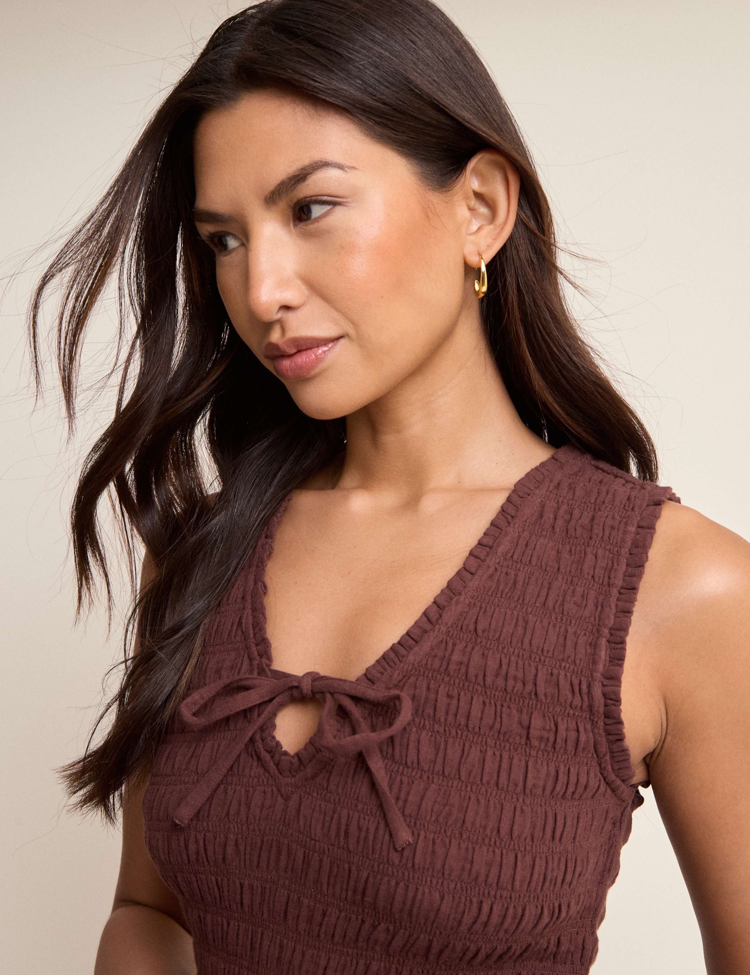 Pure Cotton Shirred Sleeveless Jumpsuit 5 of 5