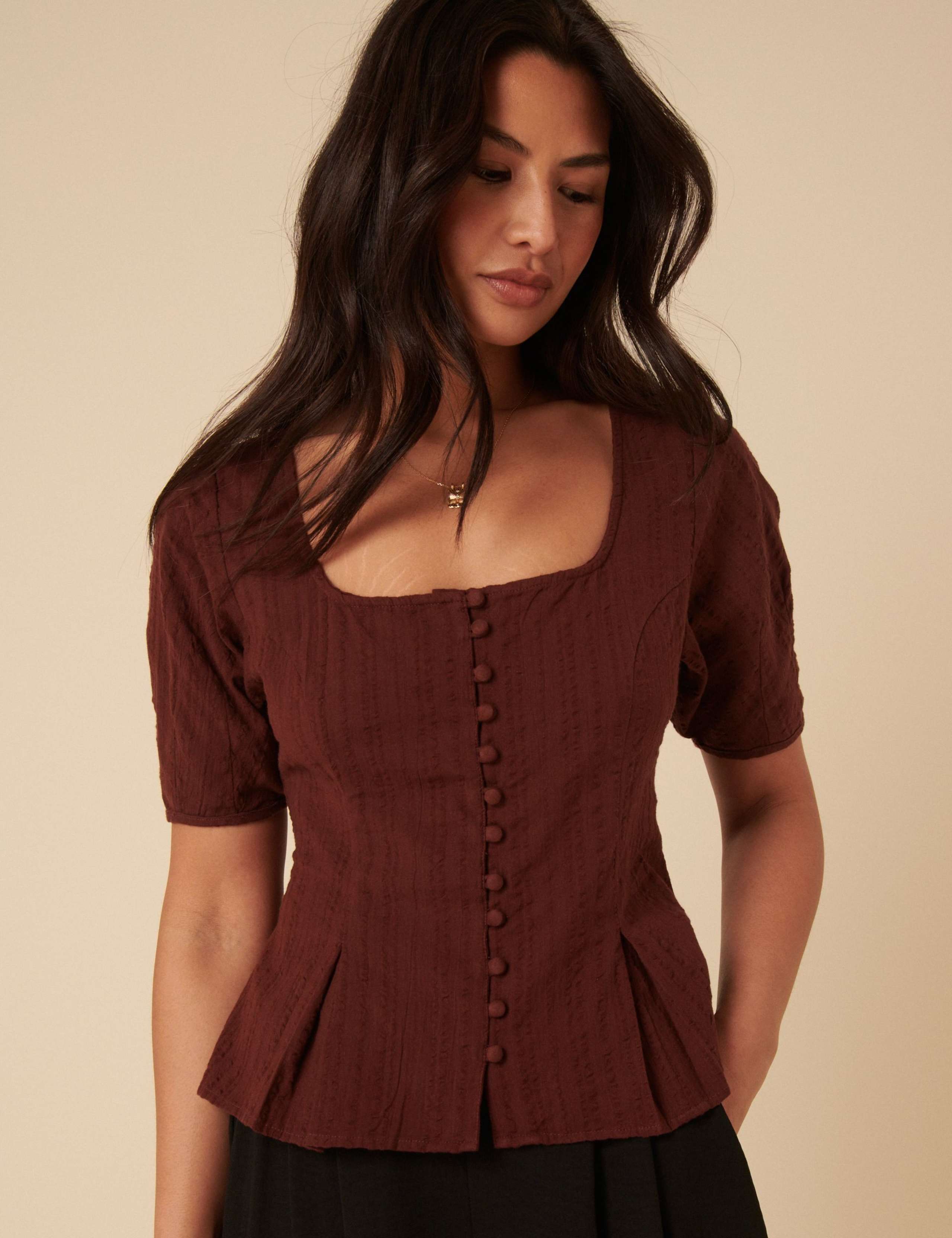 Cotton Fitted Short Sleeve Top 4 of 5