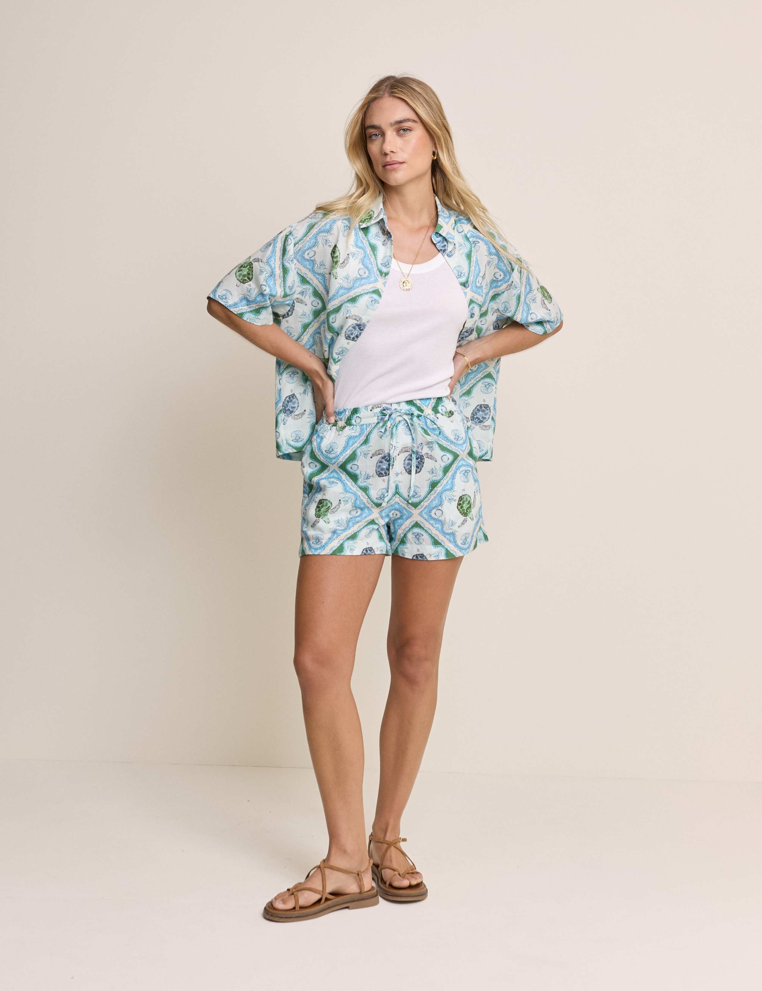 Lyocell Rich Printed Shorts 3 of 5