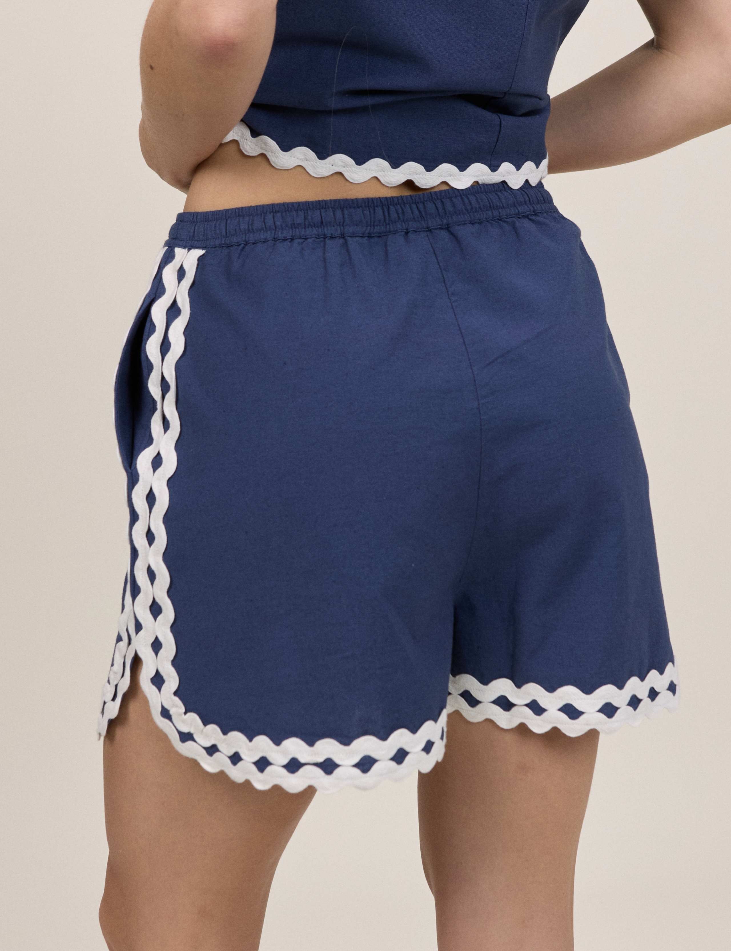 Pure Cotton Ric Rac Trim Shorts 4 of 5
