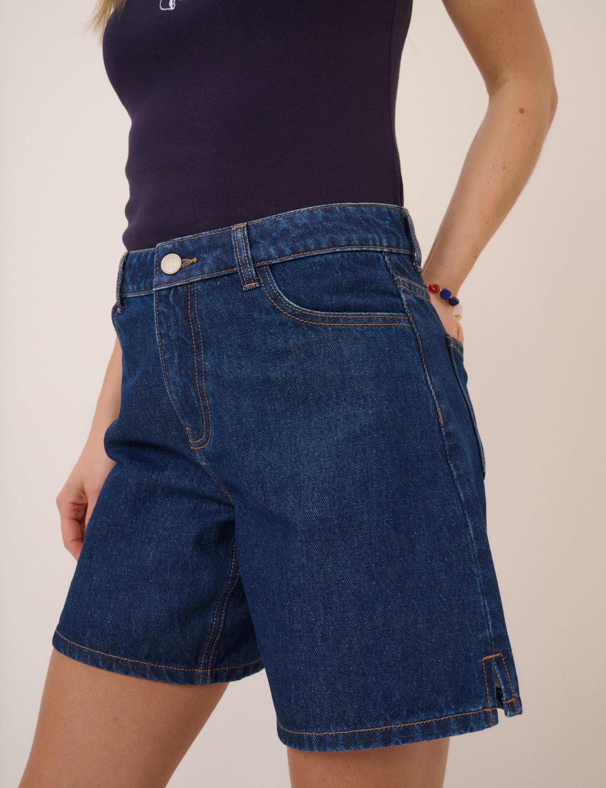 Denim Relaxed Bermuda Shorts 4 of 5