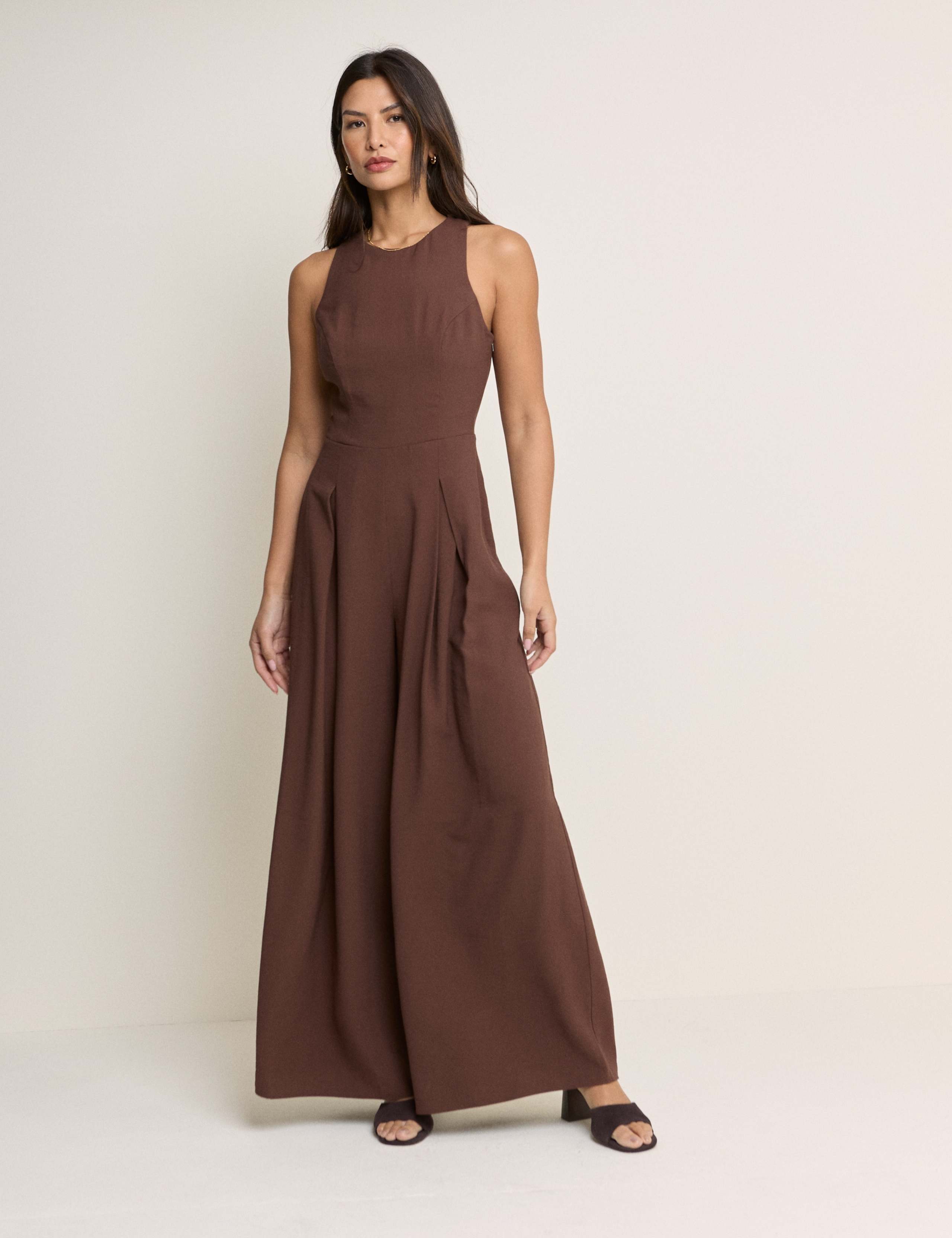 Round Neck Sleeveless Wide Leg Jumpsuit 1 of 5