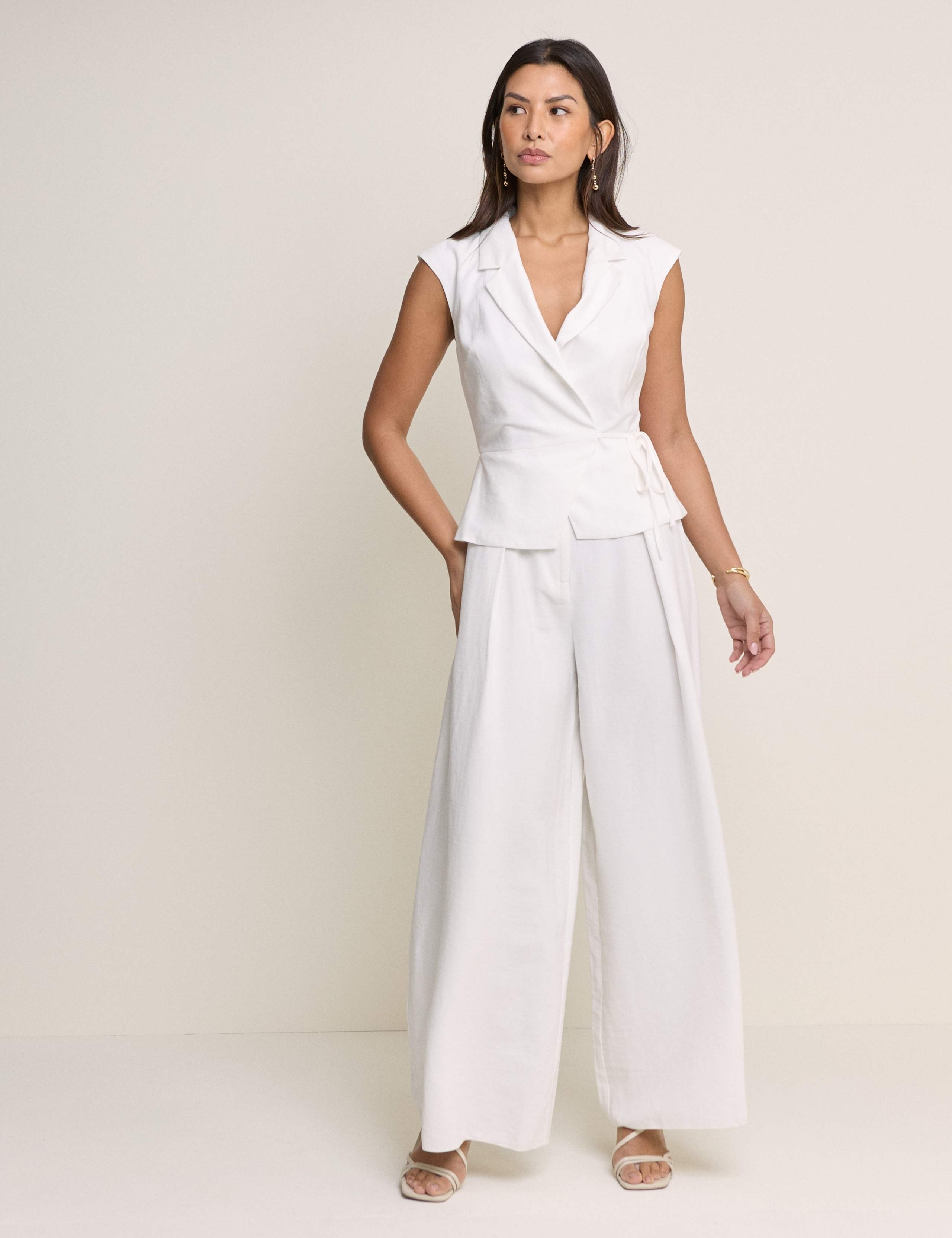 Waisted Wide Leg Tailored Jumpsuit 1 of 5