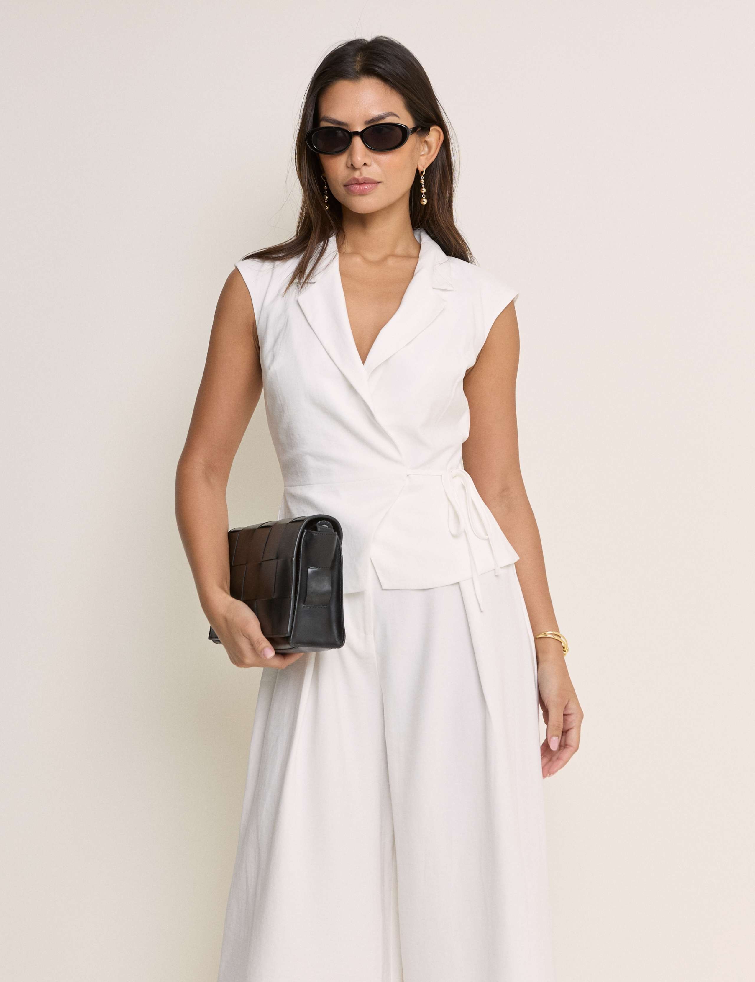 Waisted Wide Leg Tailored Jumpsuit 2 of 5